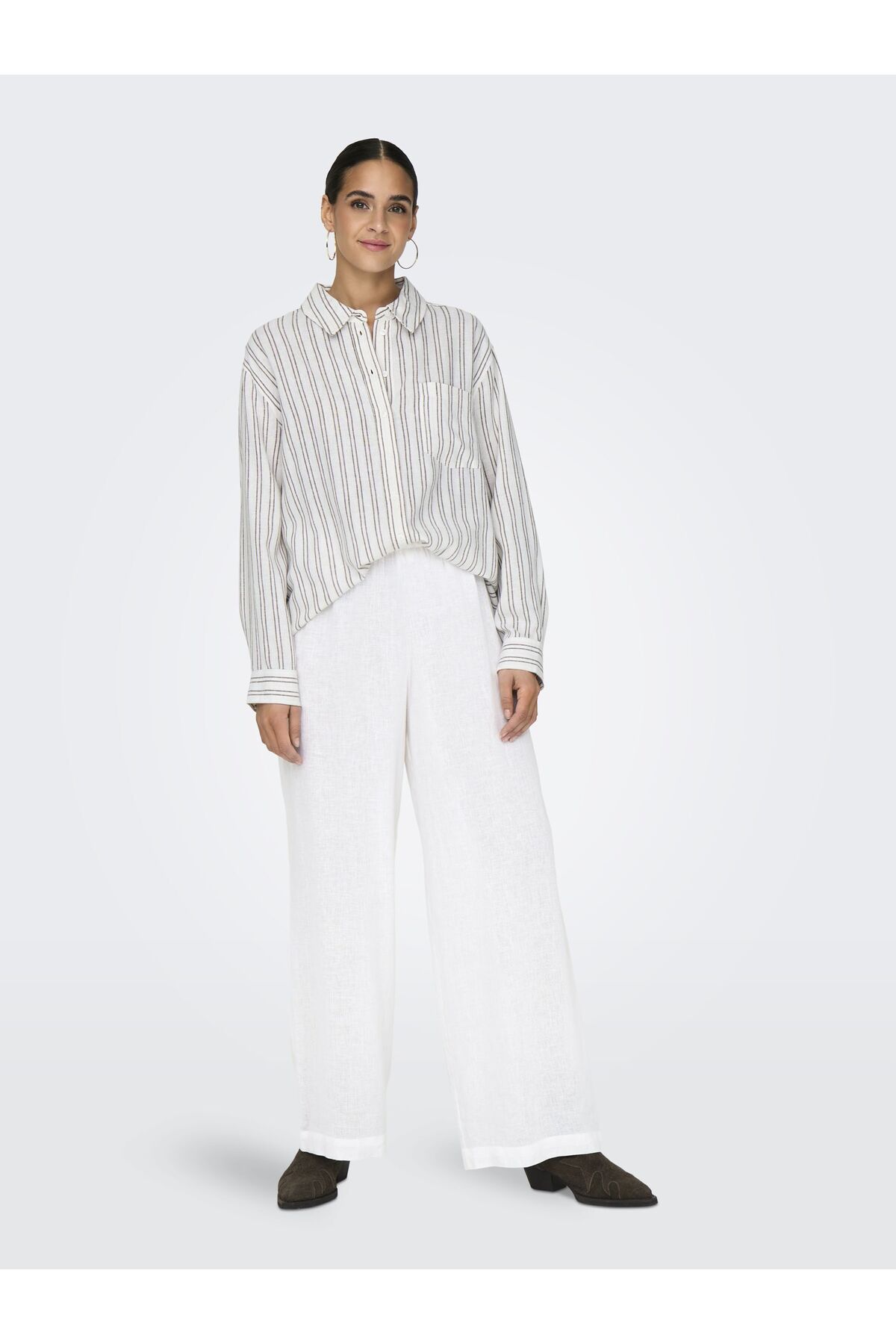 ONLY-Schlauch Mit Weitem Beinschnitt Onltokyo Hohe Taille Gerade Geschnitten Schlauch 5