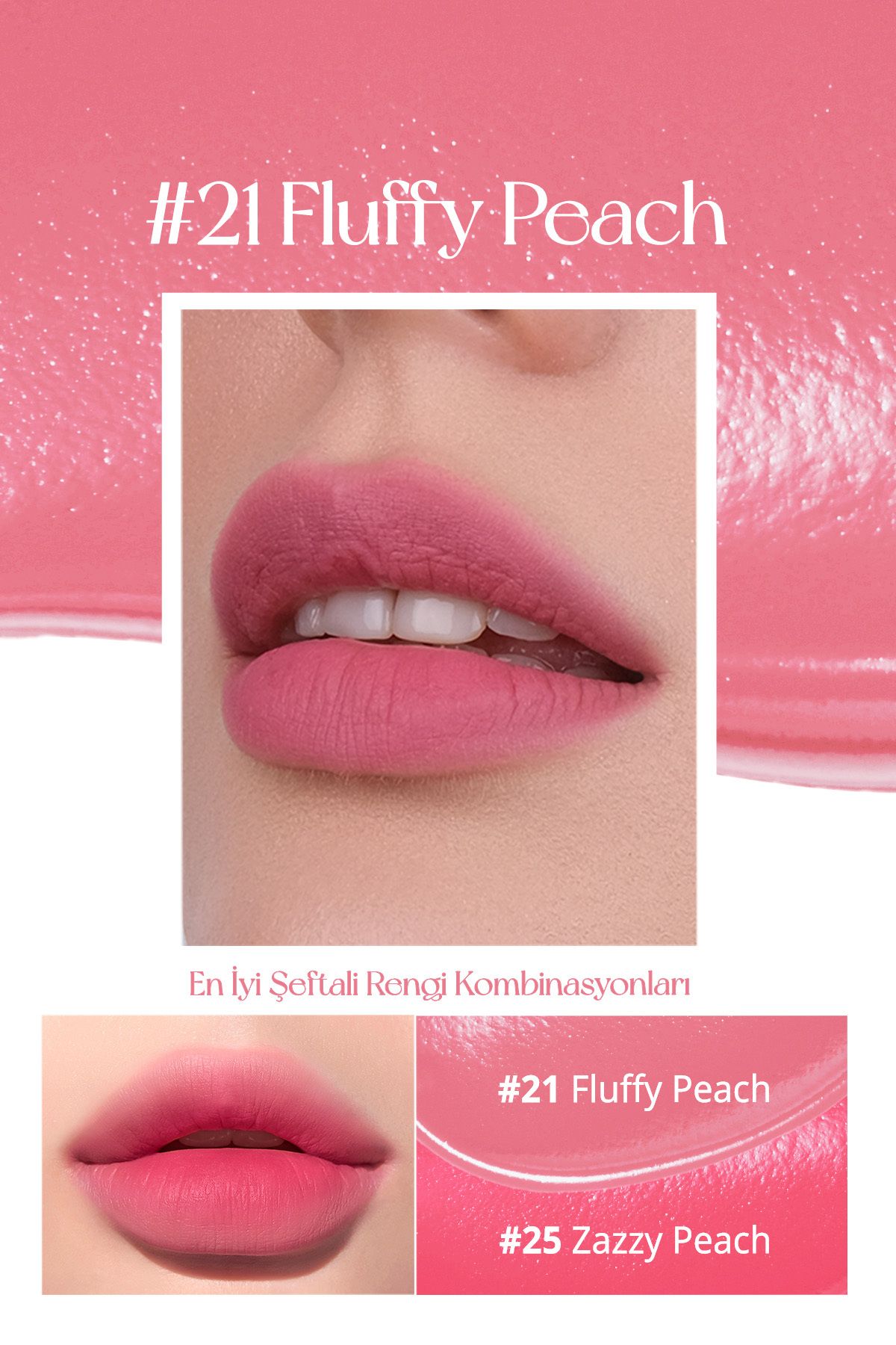 PERIPERA Uzun Süre Kalıcı ve Hafif Formüllü, Kadife Bitişli Tint PERIPERA Ink Airy Velvet (21 Fluffy Peach)-3