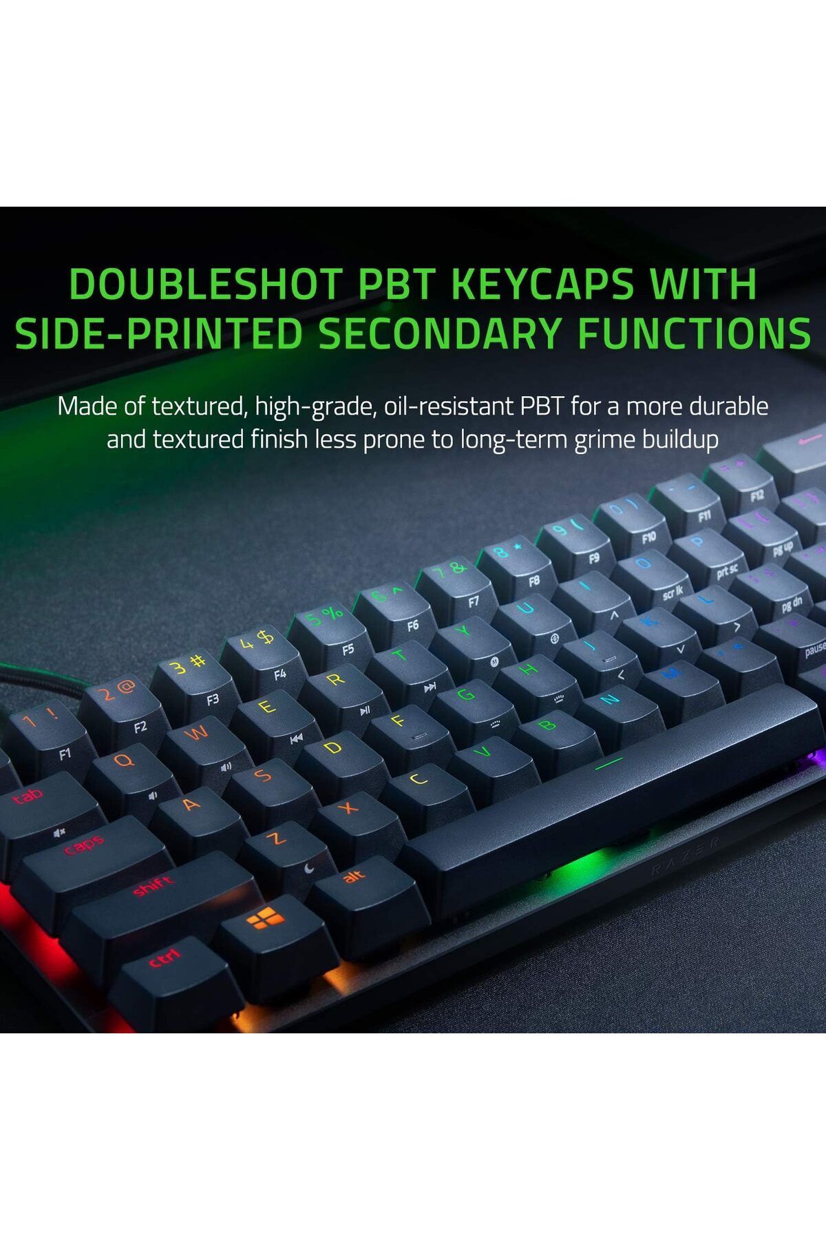 RAZER-Huntsman Mini 60% Gaming Keyboard Optical Red Switch - Black 3