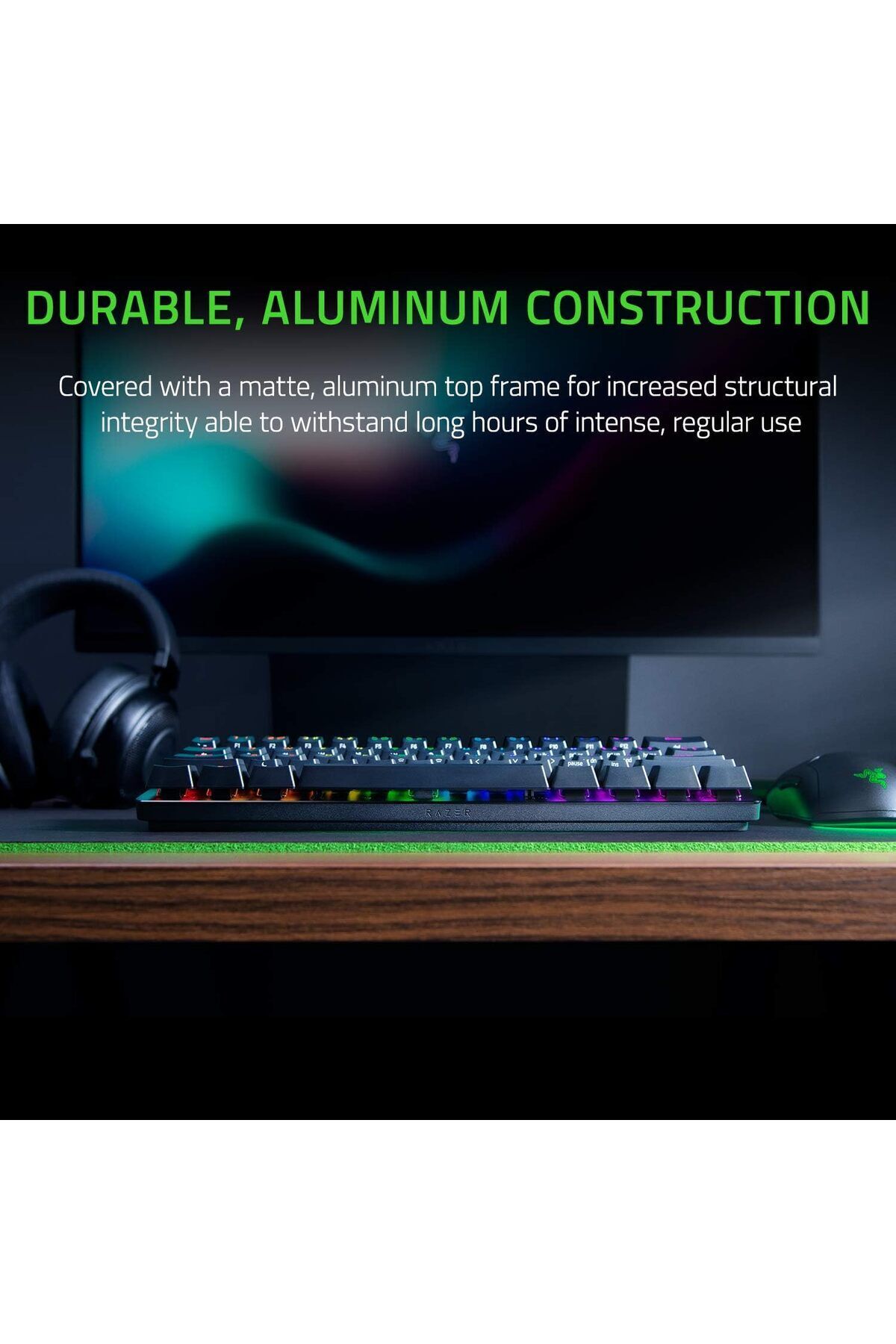 RAZER-Huntsman Mini 60% Gaming Keyboard Optical Red Switch - Black 5