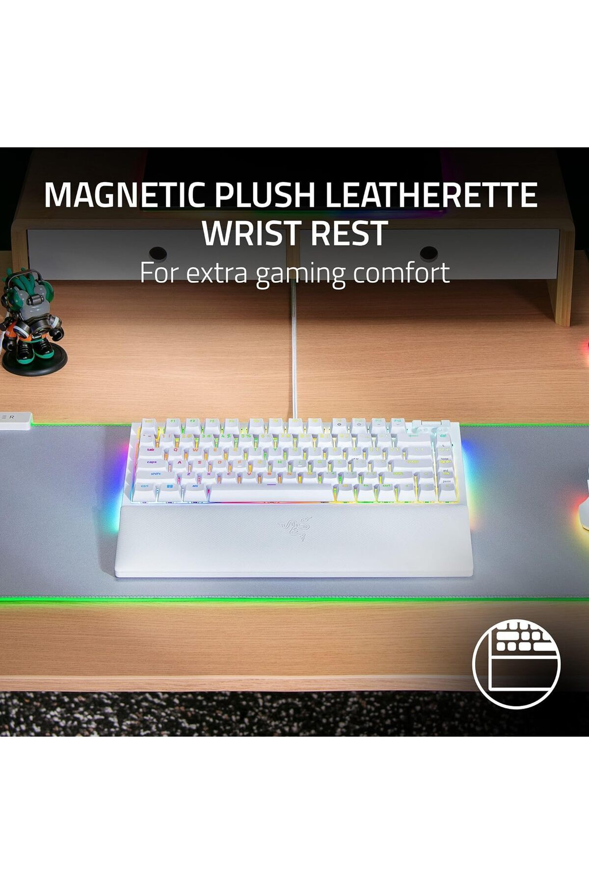 RAZER-BlackWidow V4 75% Hot-swappable Mechanical Gaming Keyboard - White 7