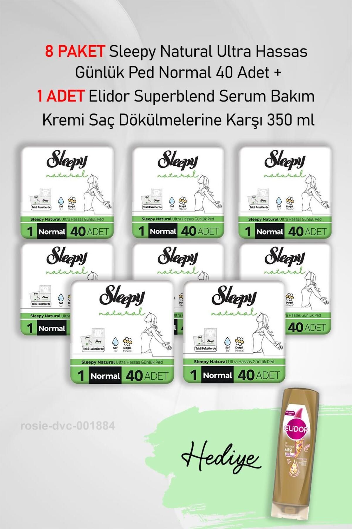 Sleepy Natural Günlük Ped Normal 40 Adet X 8 ve Elidor 350 ml