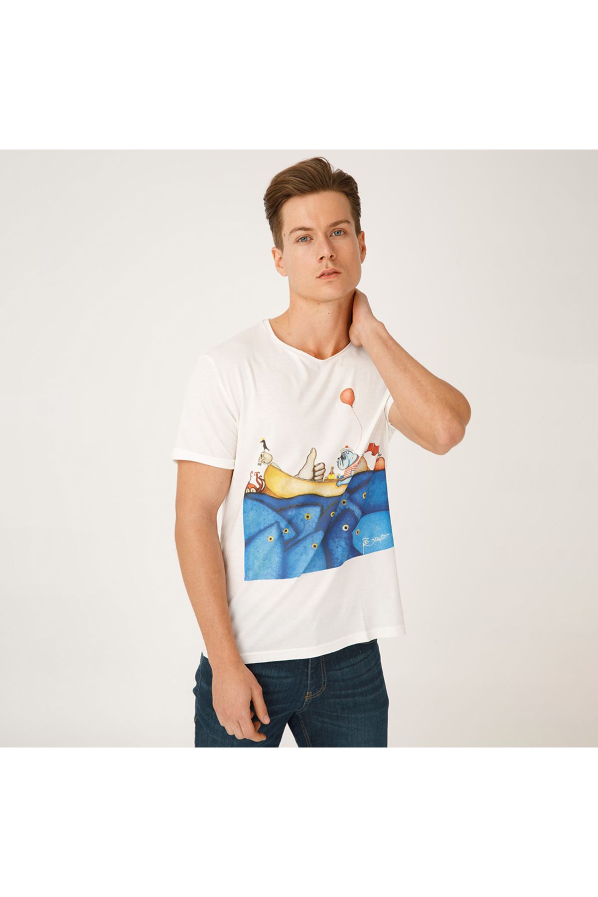Biggdesign-Mr. Allright Man Crew Neck Mens T-shirt 6