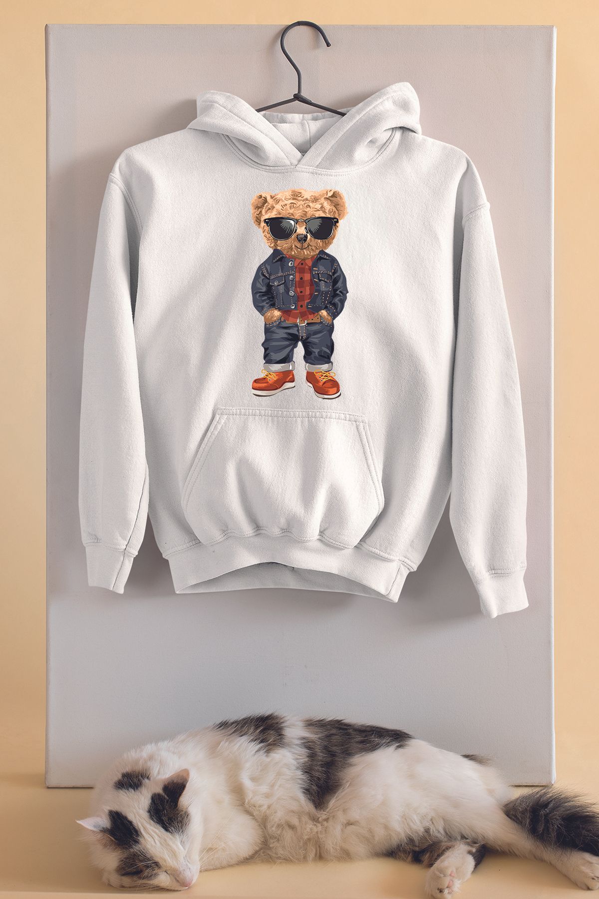 ADABEBEK-Hanorac pentru copii unisex oversize cu imprimeu urs 1
