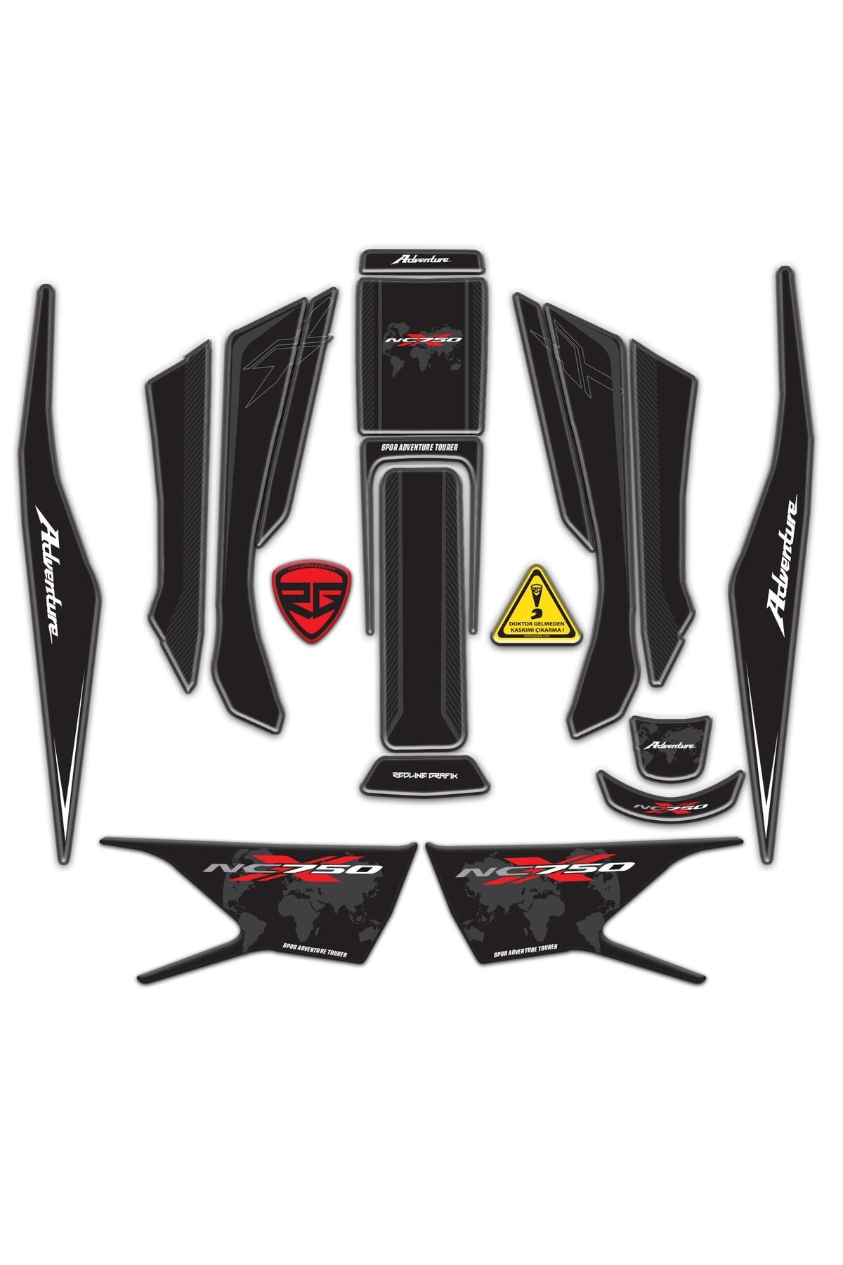 Redline Grafik Honda NC750X 2021 - 2023 17 Parça Uyumlu Karbon