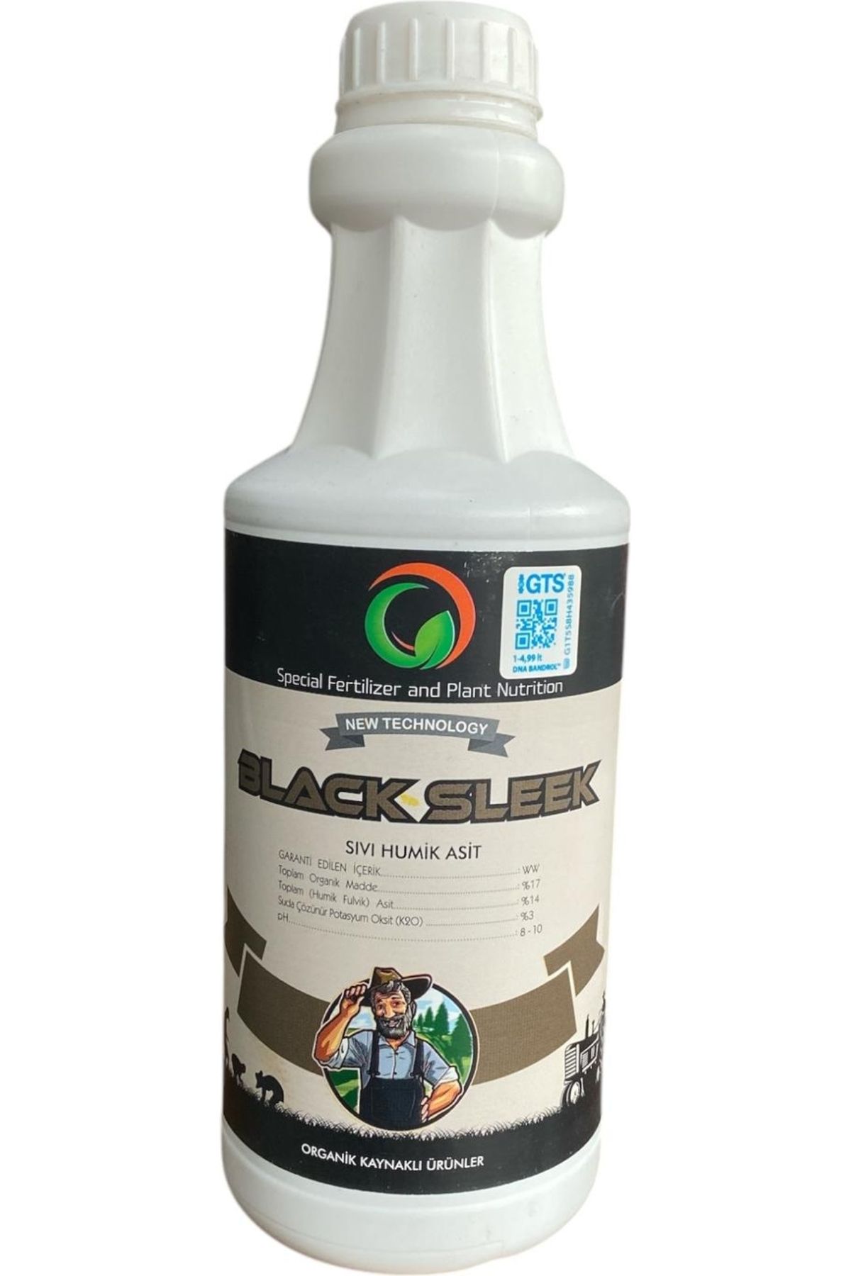 ORGÜB Black Sleek Sıvı Humik Asit 1 Litre Humik Fulvik  %14