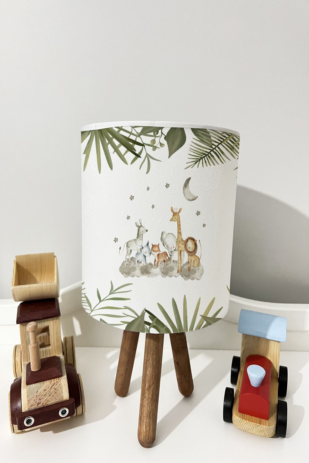 dekomingo TROPICAL ANIMALS PATTERNED BABY AND CHILDREN'S ROOM LAMP ON THE CLOUD