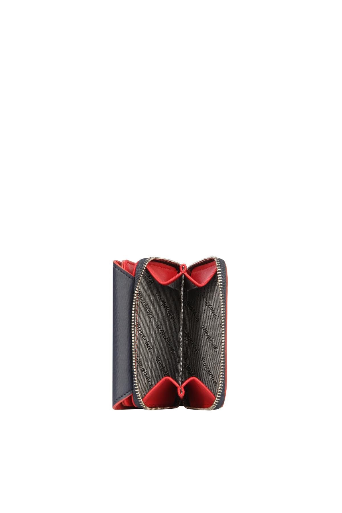 CENGİZ PAKEL-Cengiz Pakel Women's Small Size Wallet/Portfolio - 65385 - Navy/Red 2