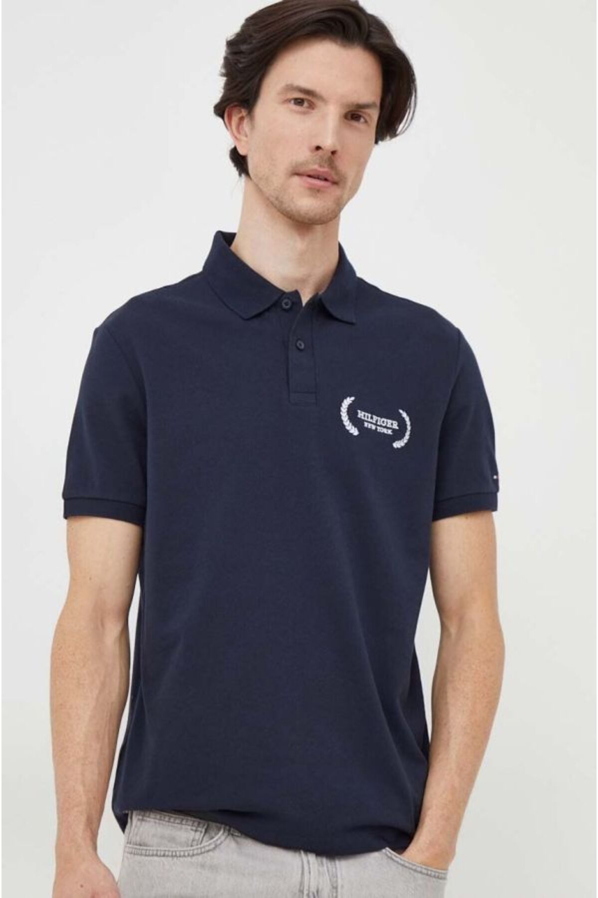 تی شرت یقه پولو مشکی مردانه چوگان اورجینال Tommy Hilfiger