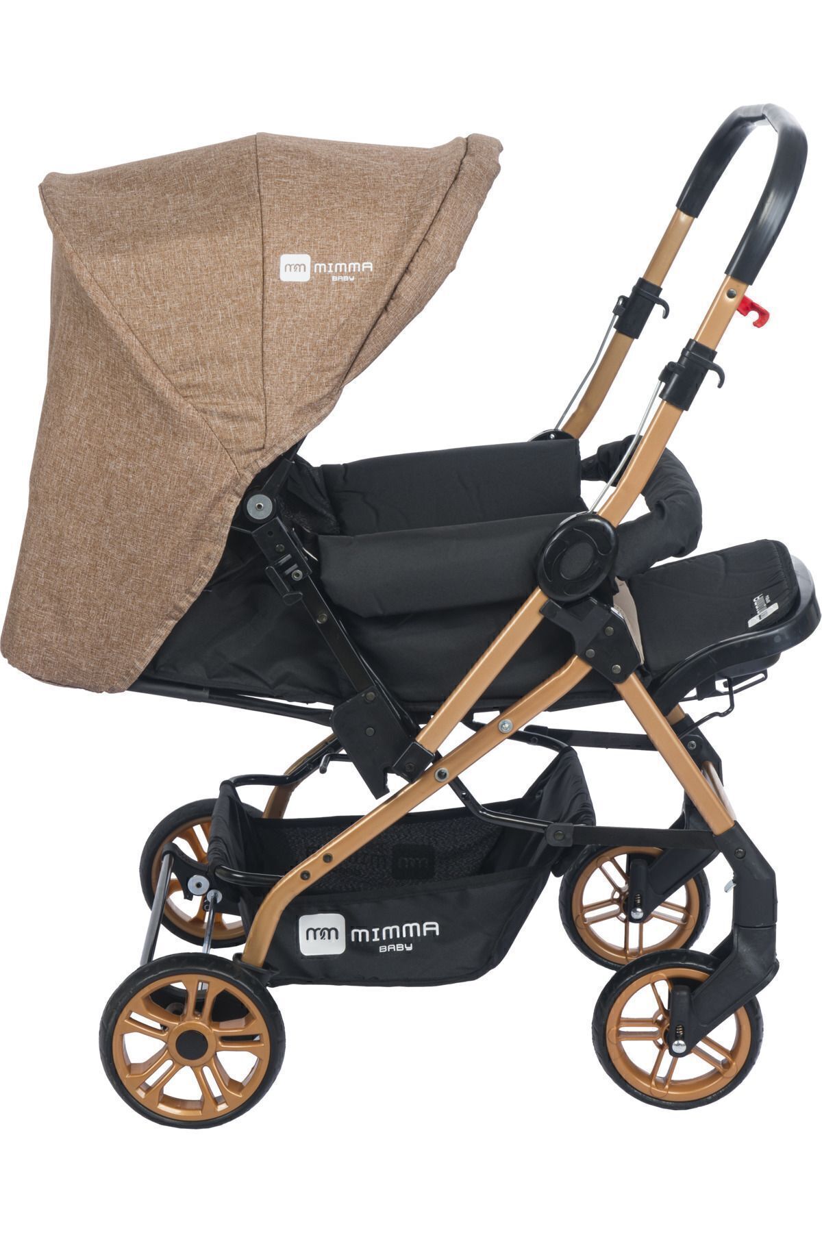 Mimma Baby Olympus Gold Kahve Çift Yönlü Bebek Arabası Taşıma fotoğrafı 3 (önizleme)