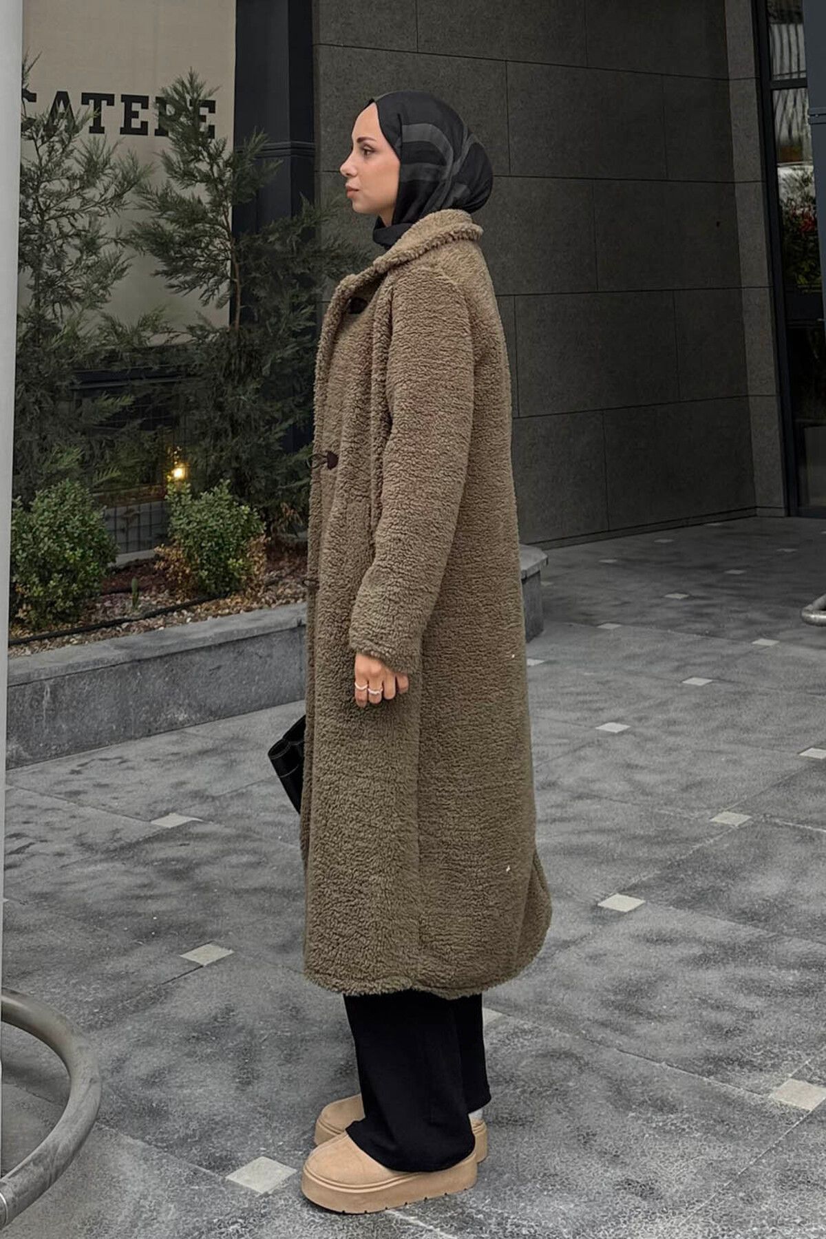 کت سبز زنانه مخمل خواب دار چوپان lamelif