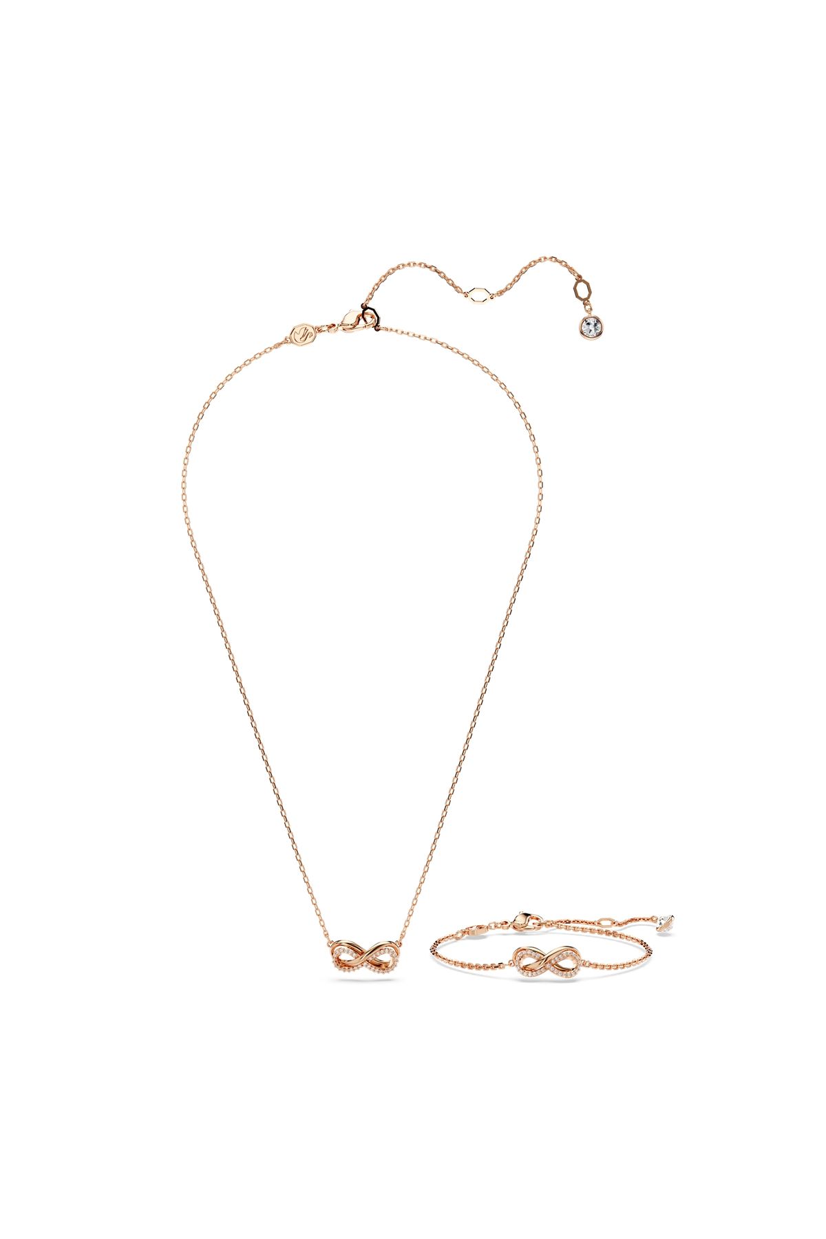 Swarovski-Hyperbola Roségoudkleurige Ketting ve Kol Bandı Hediye Seti 5682483 2