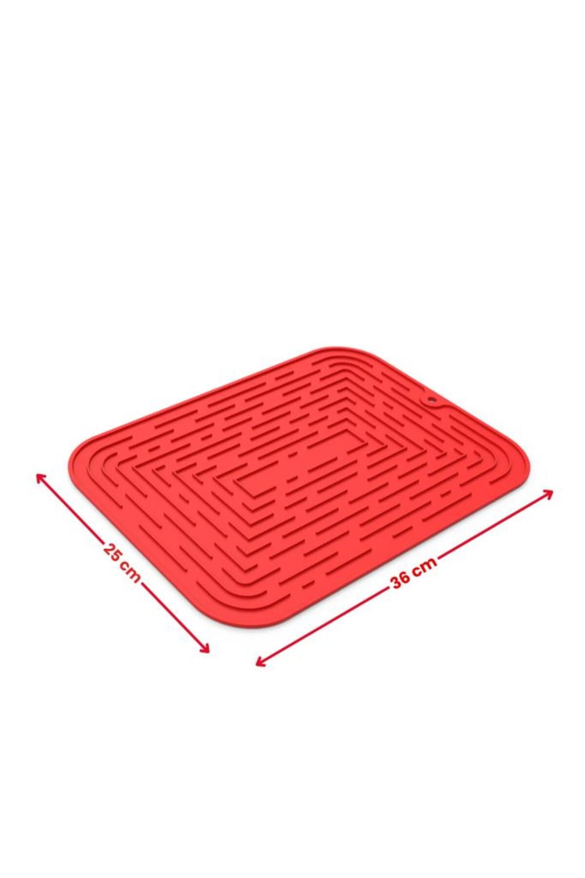 Silicolife-Red Medium Size Silicone Dish Mat - Waterproof, 36X25 cm 3