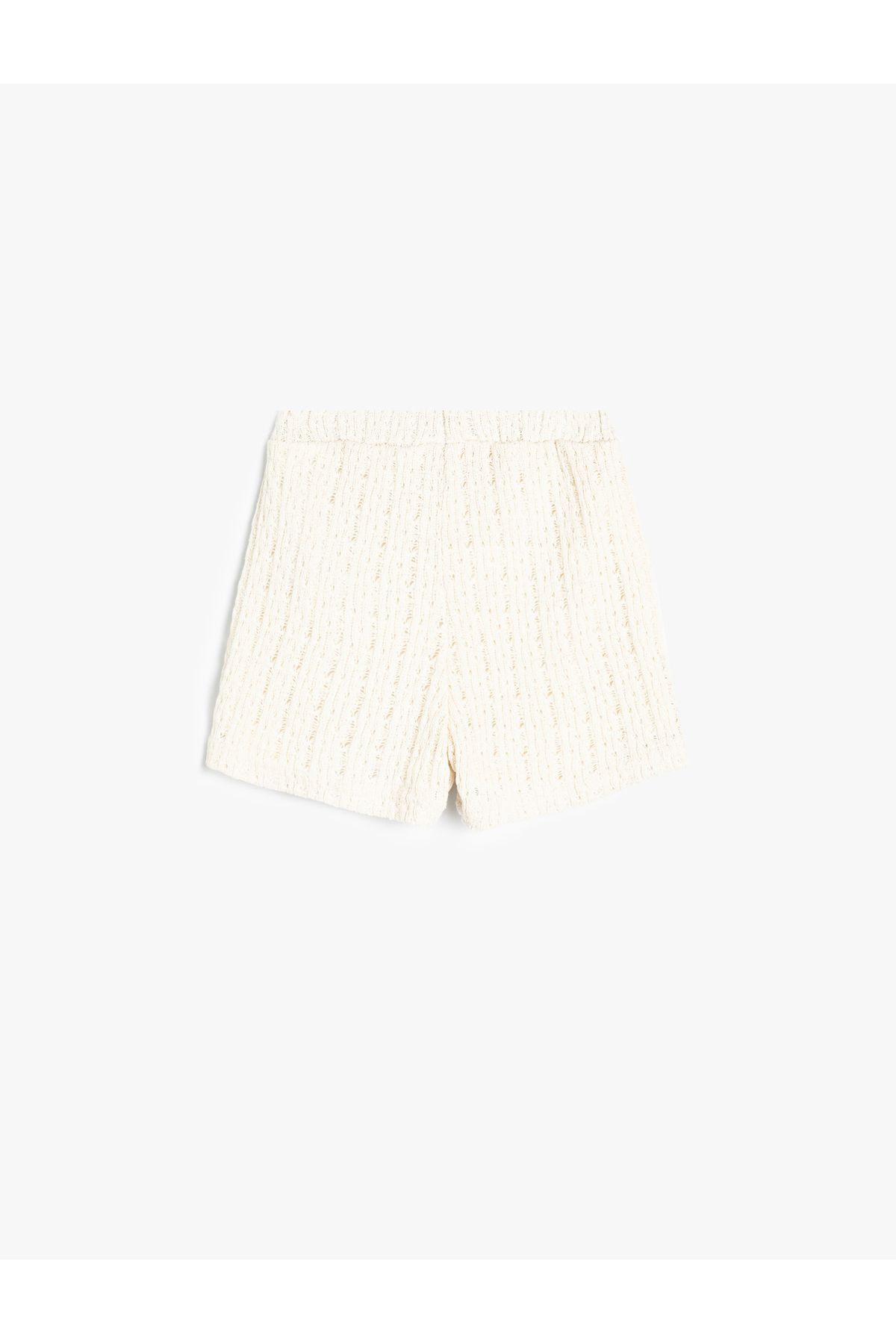 Koton-Openwork Elastic Waist Shorts 2
