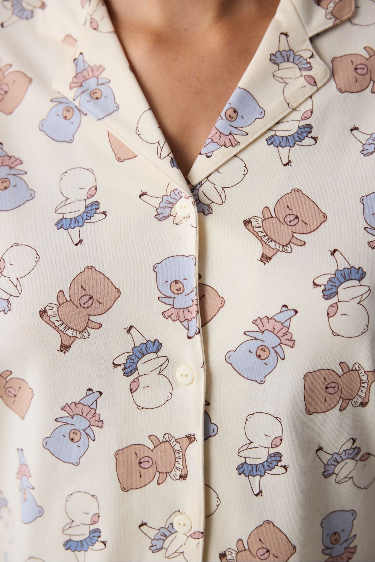 Penti-Bearlerina Ecru Shirt Pants Pajama Set 3