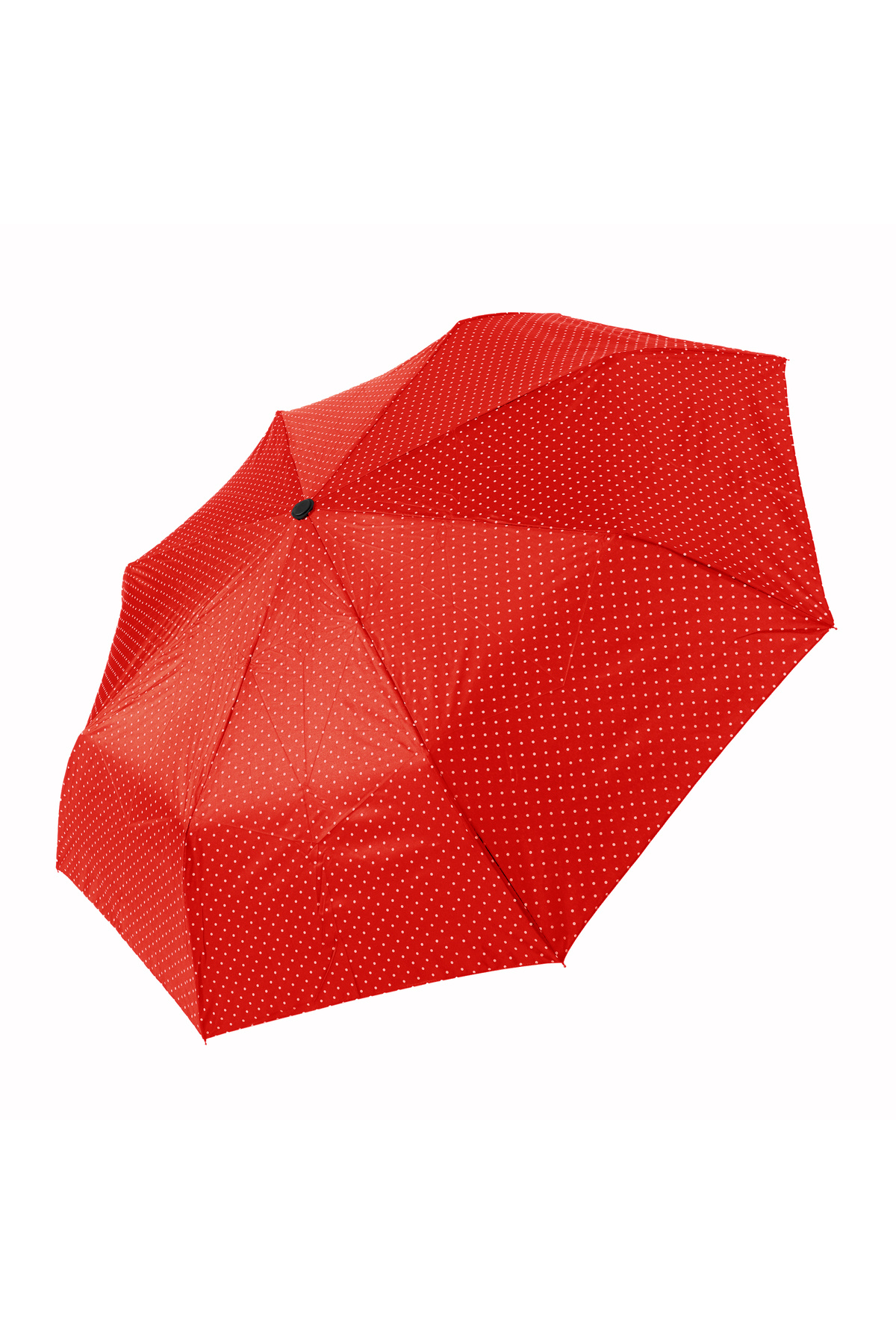 Angel Eyes Kırmızı Beyaz Puantiyeli Fiber Telli Rüzgara Dayanıklı Tam Otomatik  Şemsiye 8 Telli