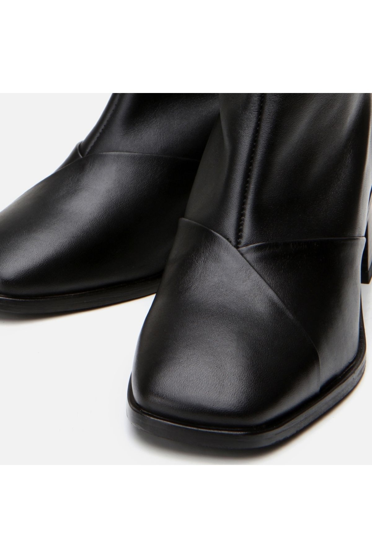 Hotiç-Genuine Leather Black Women's Heeled Boots 3