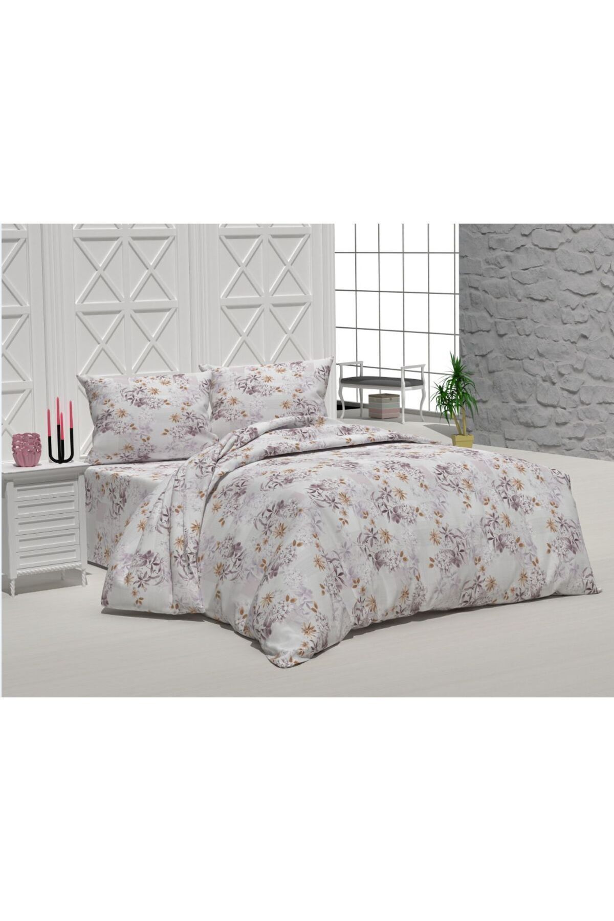 SENLİFE-Cotton King Size Duvet Cover Set - Elastic 1