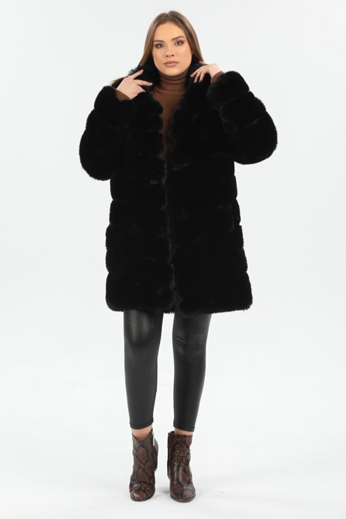 Redpoint Jackets-Faux Fur Black Women's Coat 1