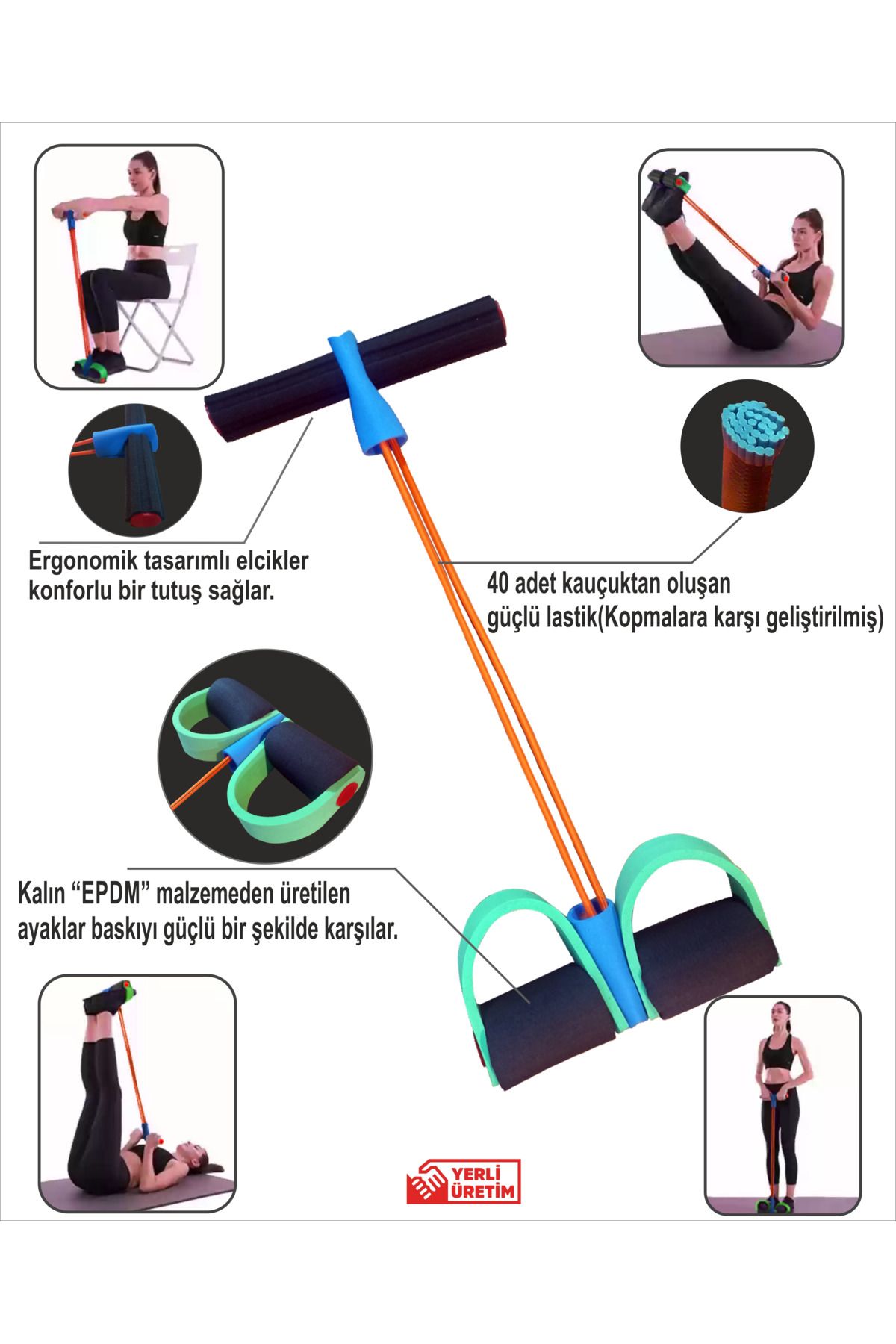 Bright Body Trimmer egzersiz direnç lastiği ( özel 40 lı kauçuk lastikli )