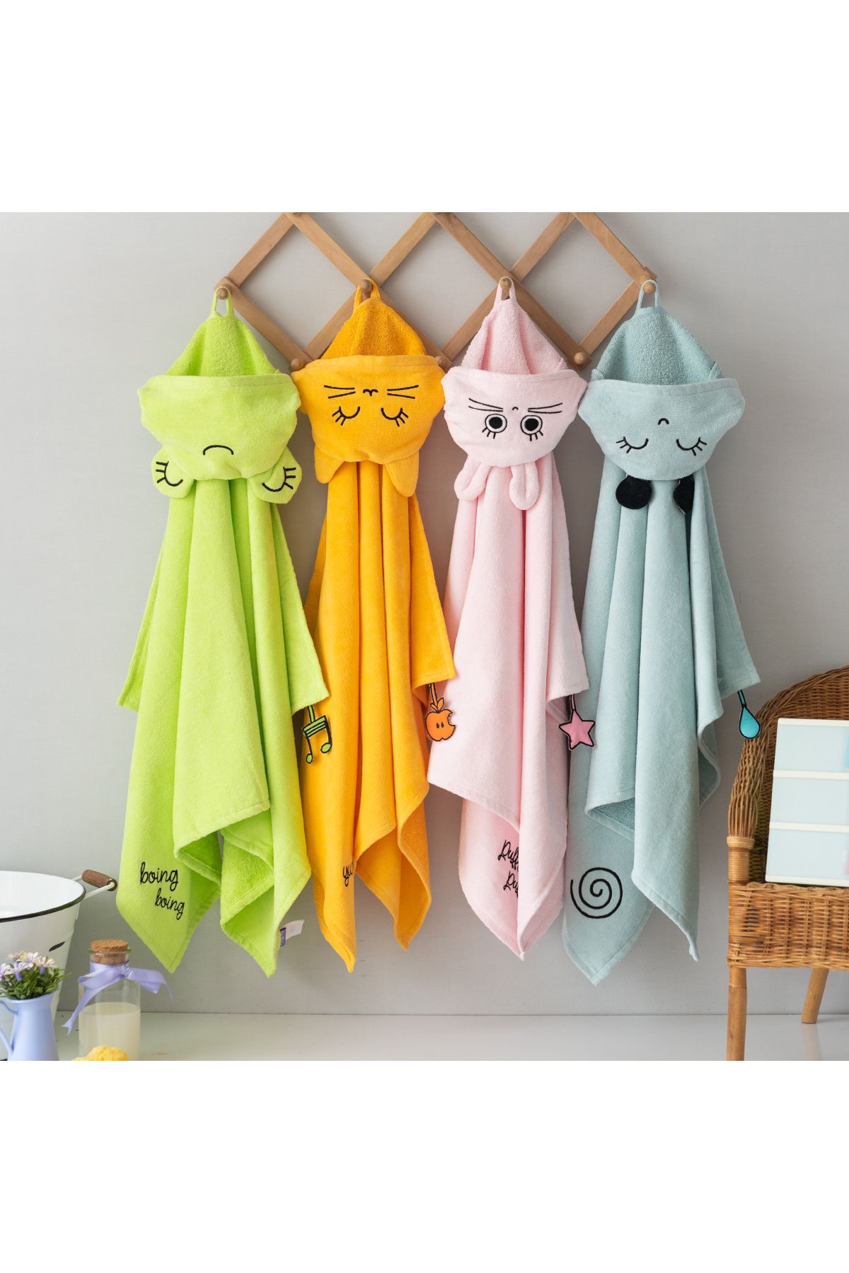 Milk & Moo-Milk&moo Bee Buzz Velvet Hooded Towel, 100% Cotton, For 0-2 Years, Soft And Absorbent, 70x120 Cm 8