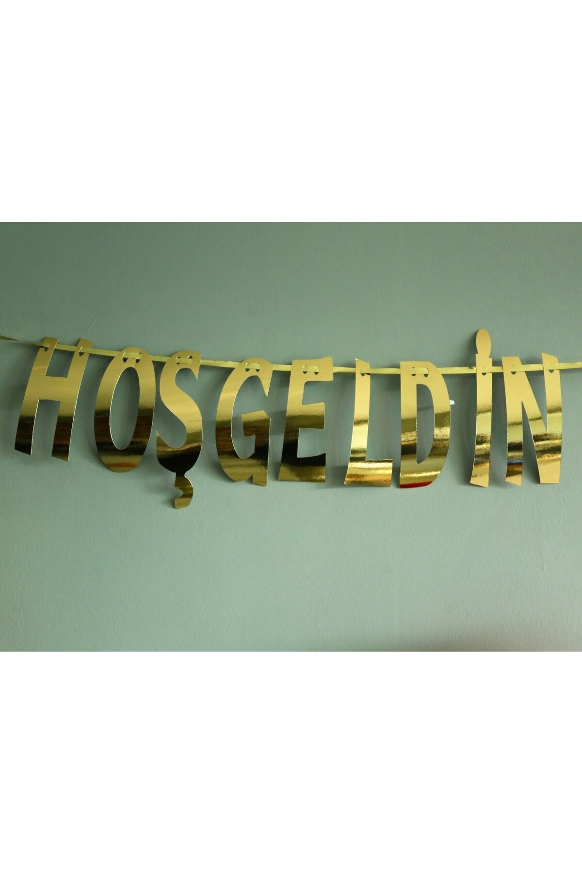 Organizasyon Pazarı-New Year's Party Ornament -Welcome 2025- Written Metallic Gold Banner Wall Ornament 2