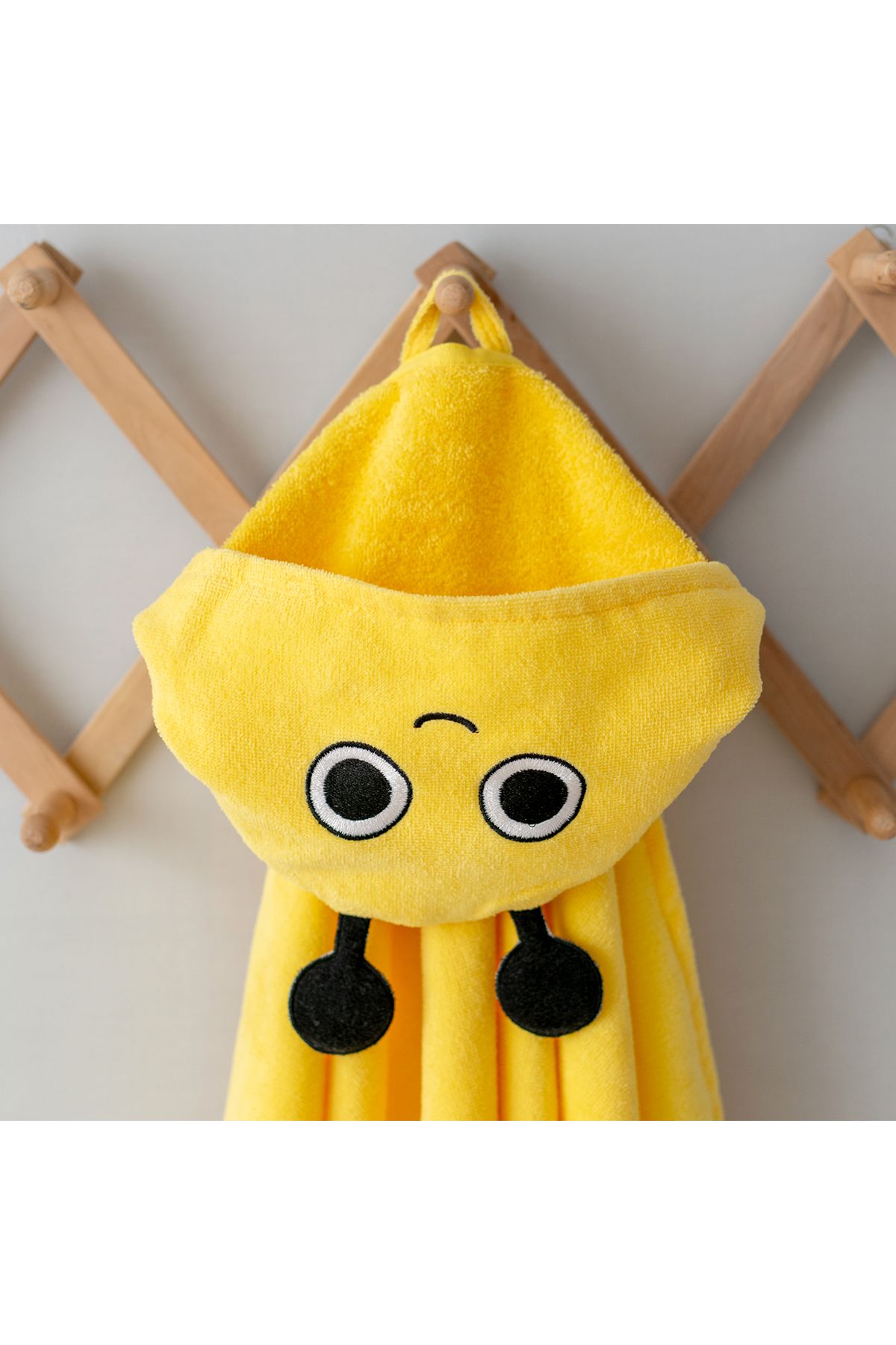 Milk & Moo-Milk&moo Bee Buzz Velvet Hooded Towel, 100% Cotton, For 0-2 Years, Soft And Absorbent, 70x120 Cm 7