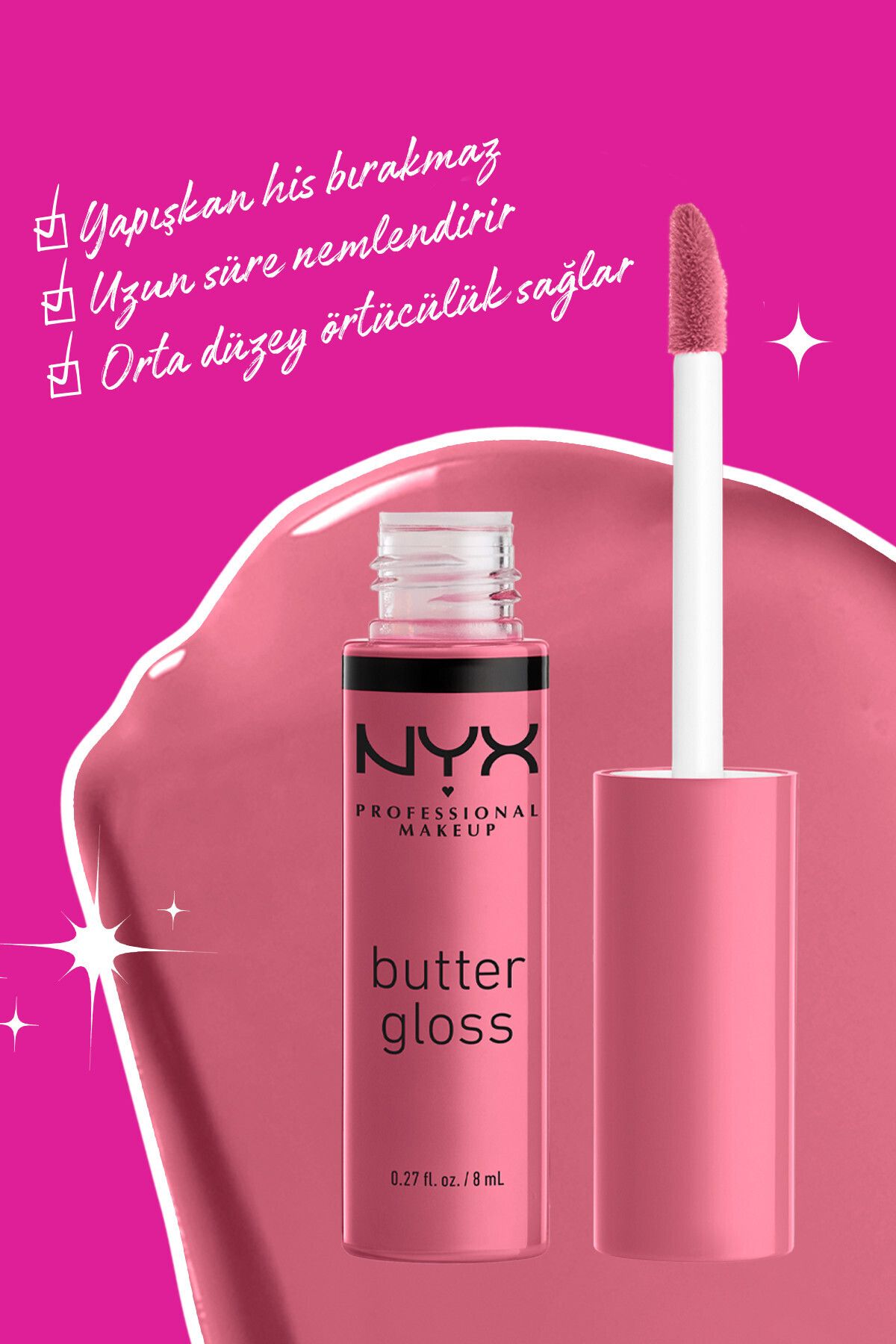 NYX Professional Makeup Dudak Parlatıcısı - Butter Gloss Angel Food Cake 15 G 800897828363-5