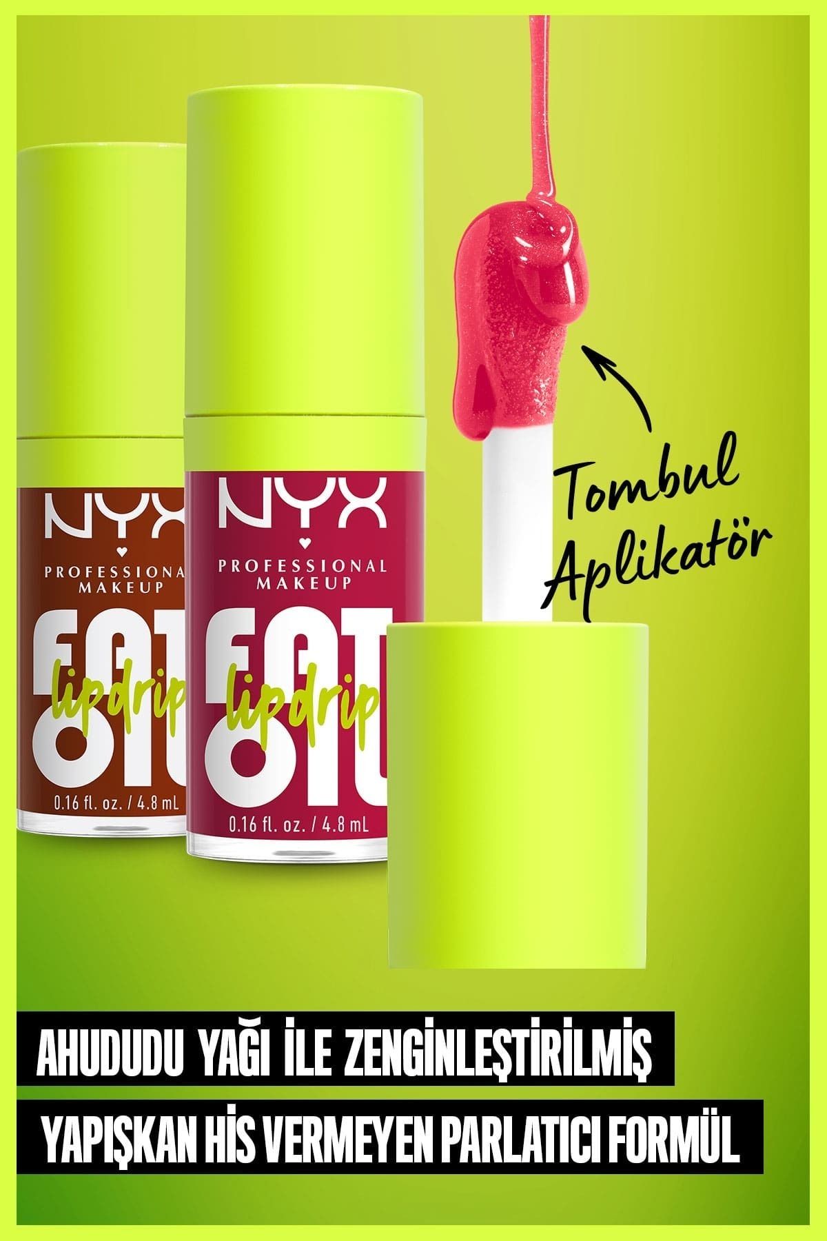 NYX Professional Makeup Fat Oil Lip Drip Parlatıcı Dudak Yağı - Missed Call-6