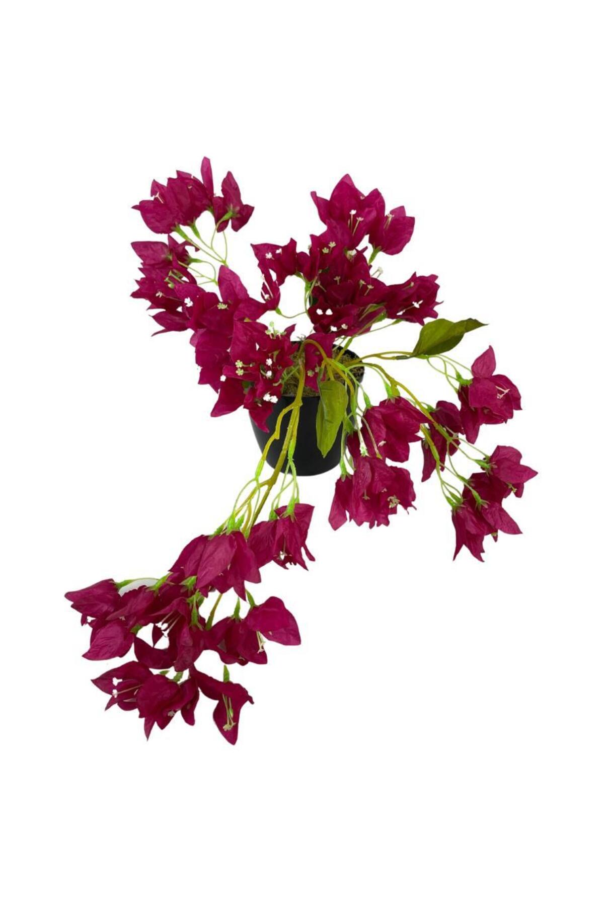 Artificial Flower Hanging in Black Flower Pot Basement Bougainvillea Flower Fuchsia 40cm