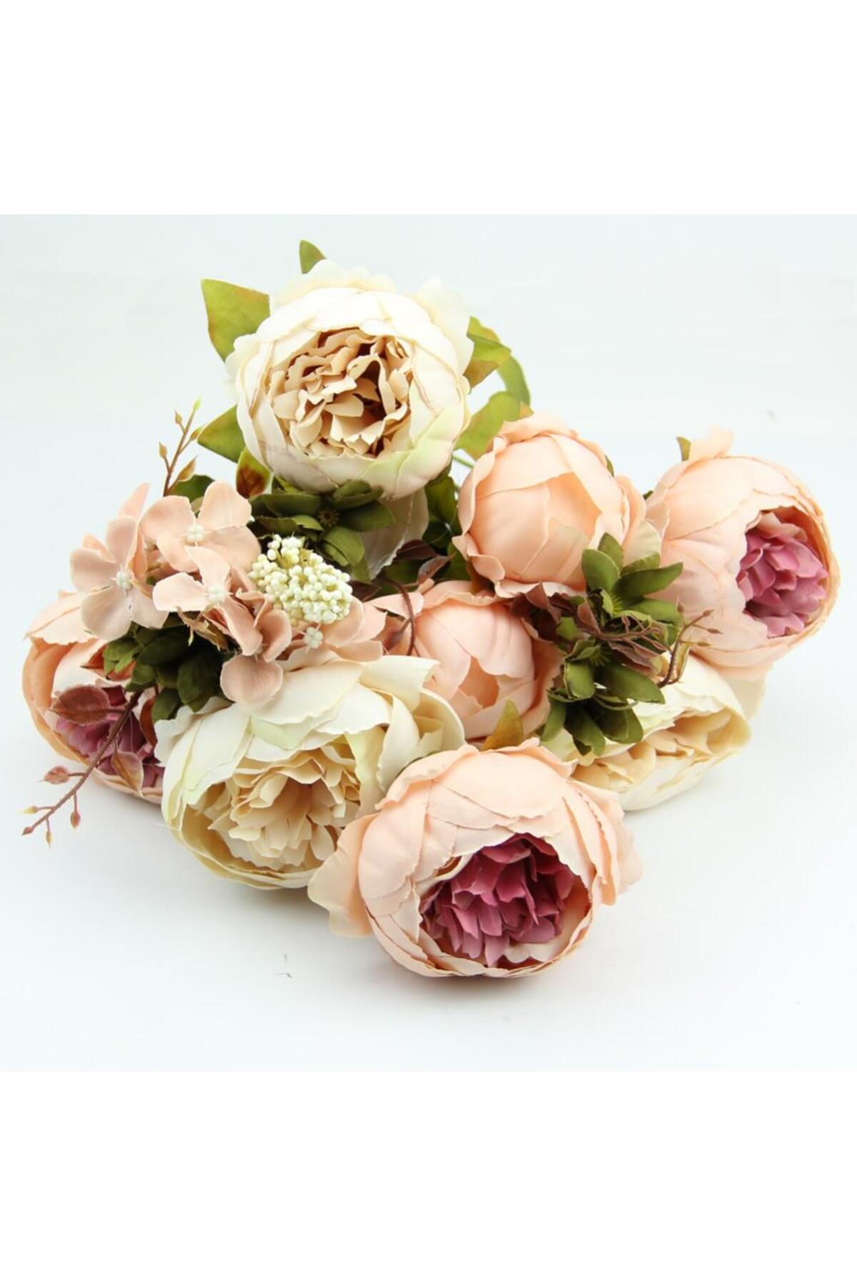 Artificial Flower Marseille Rose Peony Erengül Large Bunch Pink Light