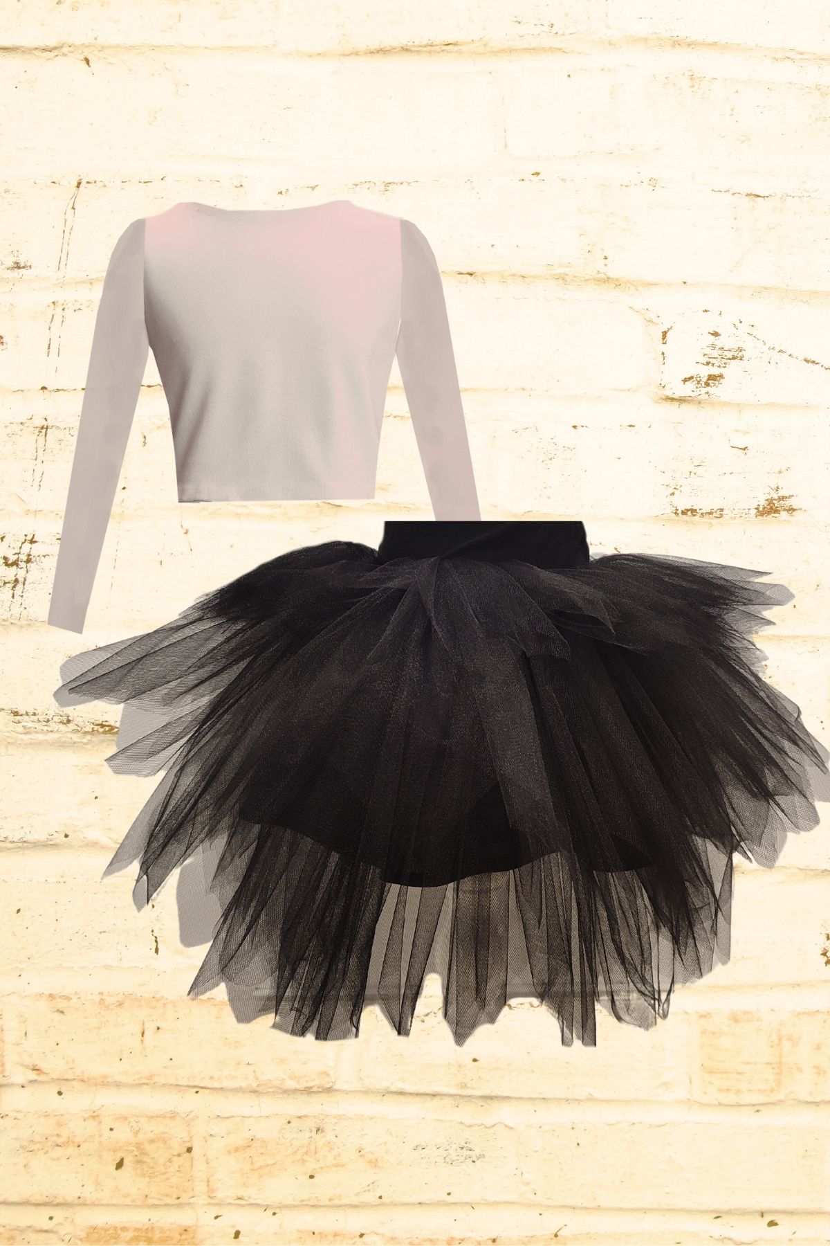 Shecco Babba Set Fuste Tutu Cu Mânecă Lungă, Îmbrăcăminte Pentru Evenimente Școlare - 1-10 Ani - Alb-negru Femeie - 5 years old