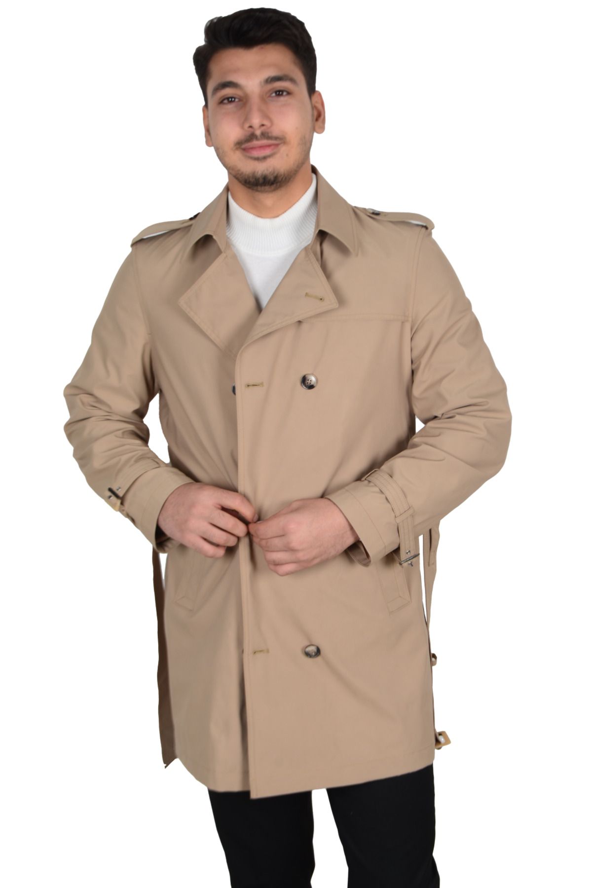 Cengiz İnler-Men's Double Breasted Trench Coat 5