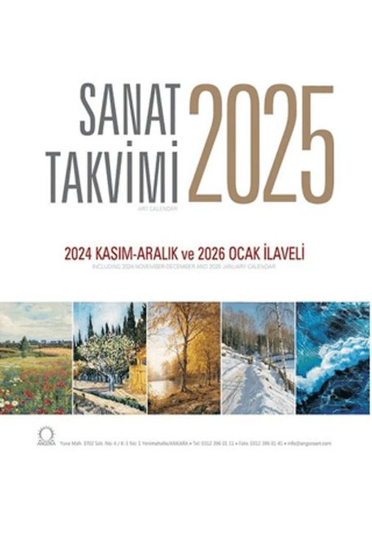 Angora Yayıncılık Sanat Takvimi 2025 Duvar Takvimi