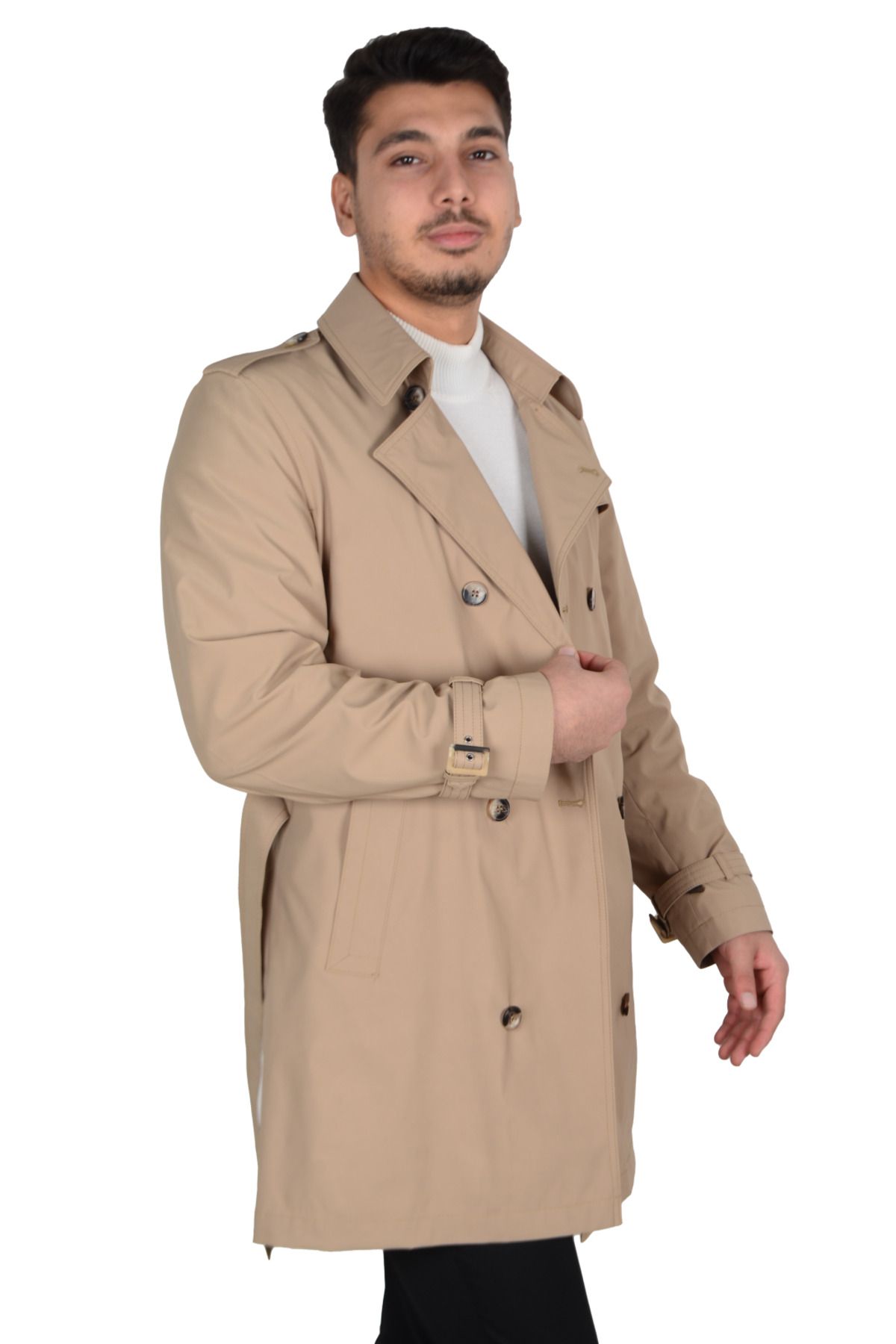 Cengiz İnler-Men's Double Breasted Trench Coat 6