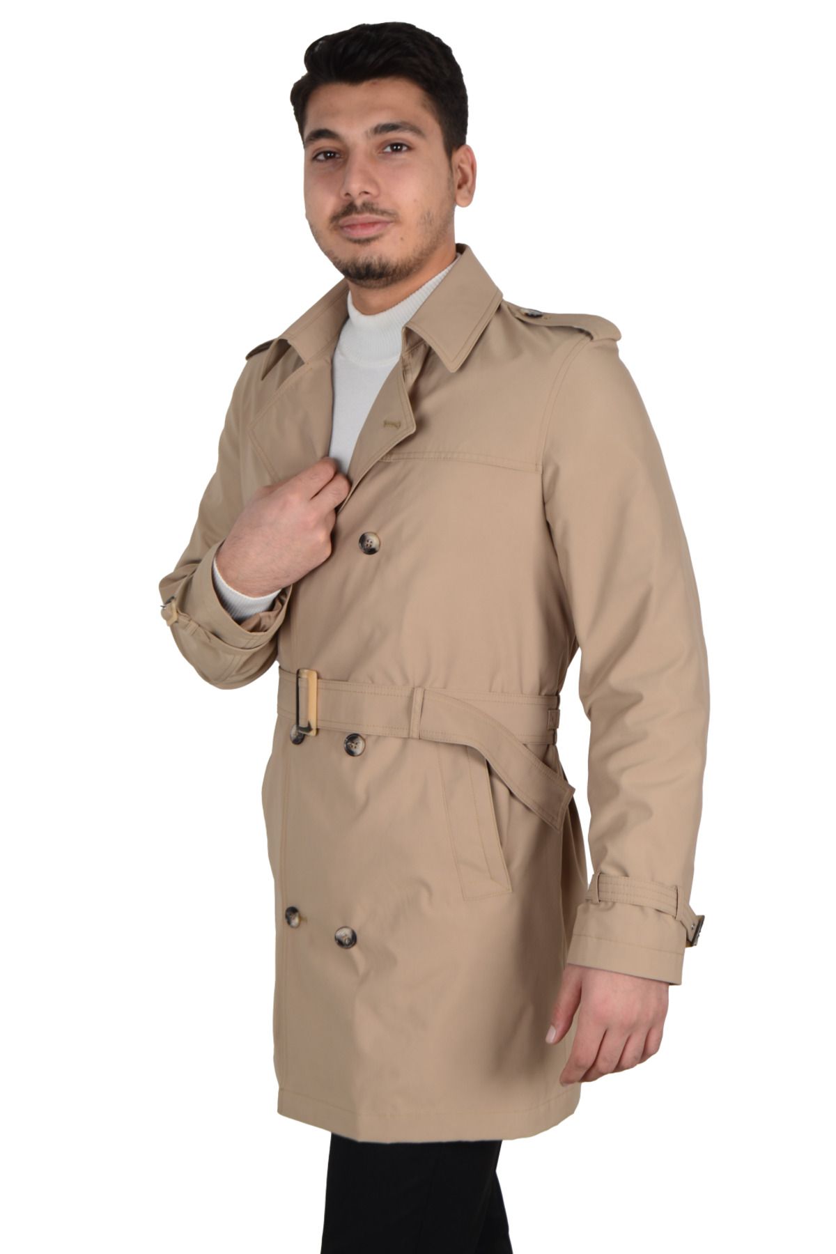 Cengiz İnler-Men's Double Breasted Trench Coat 4