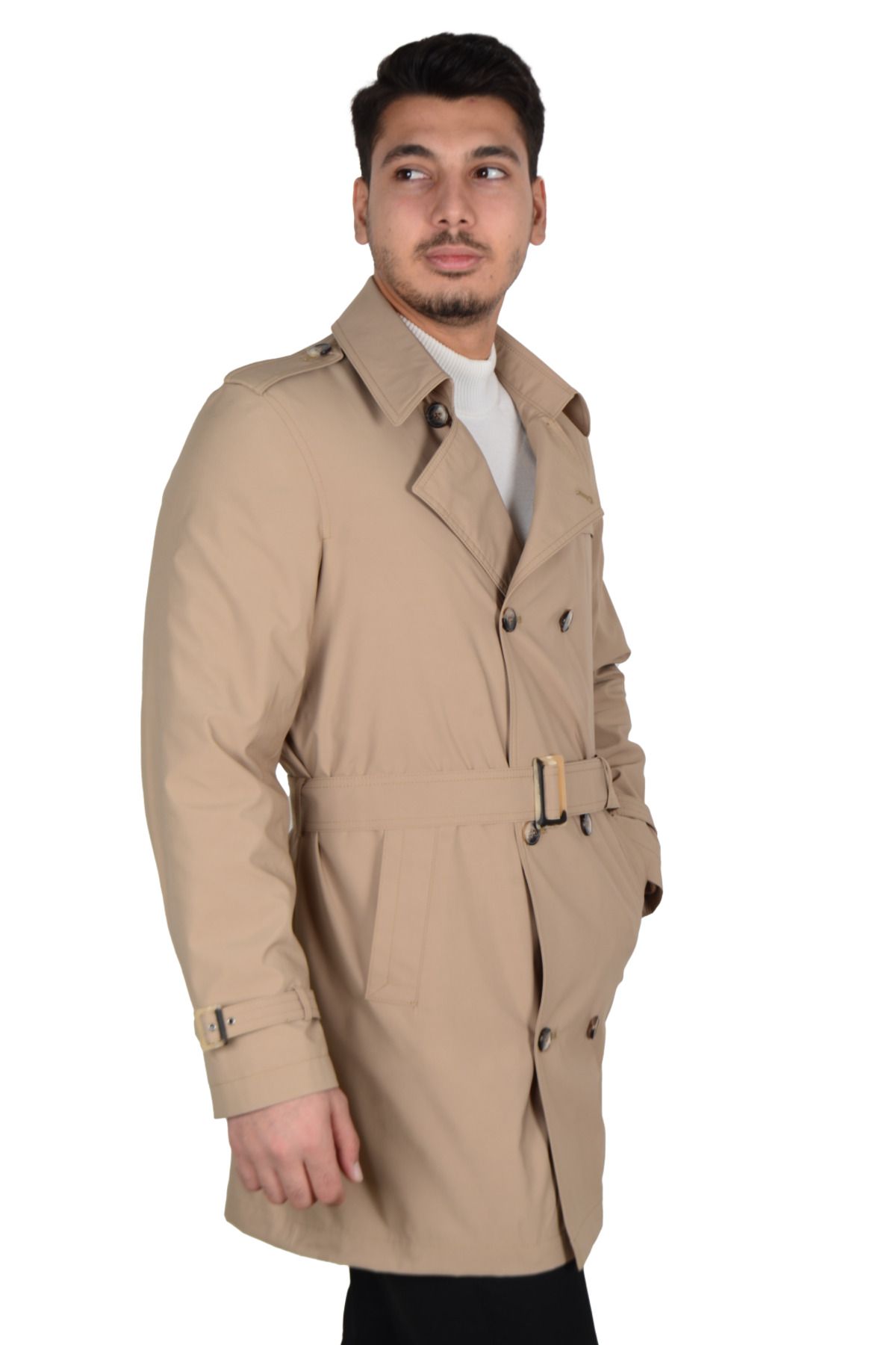 Cengiz İnler-Men's Double Breasted Trench Coat 3