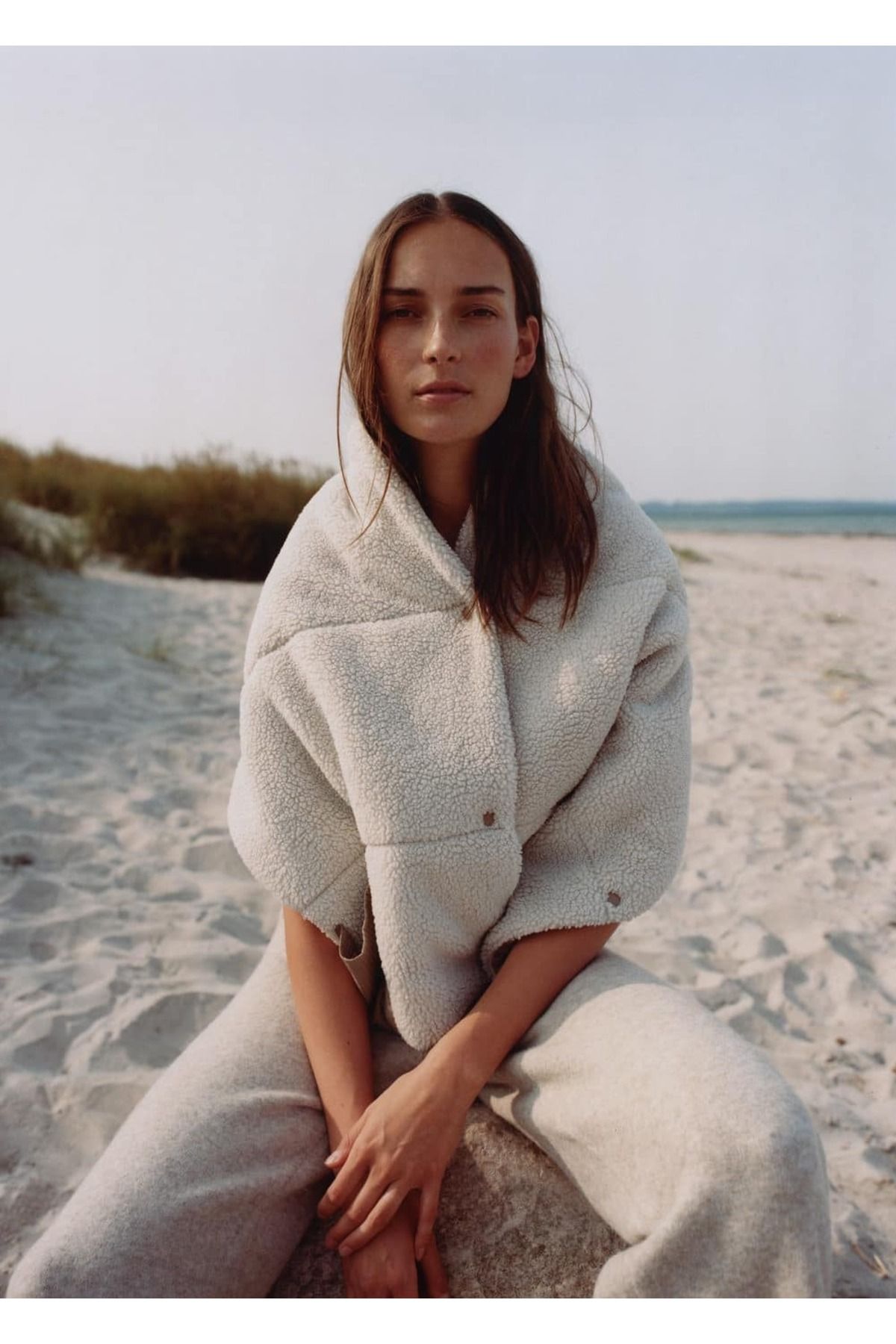 MANGO Woman-Fur Coat with Buttons 6