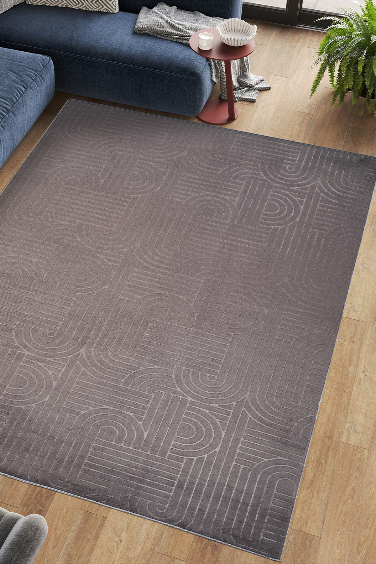 Bamboo Textured Modern Patterned Anti-Slip Base Luxury All-Season Washable Carpet Runner