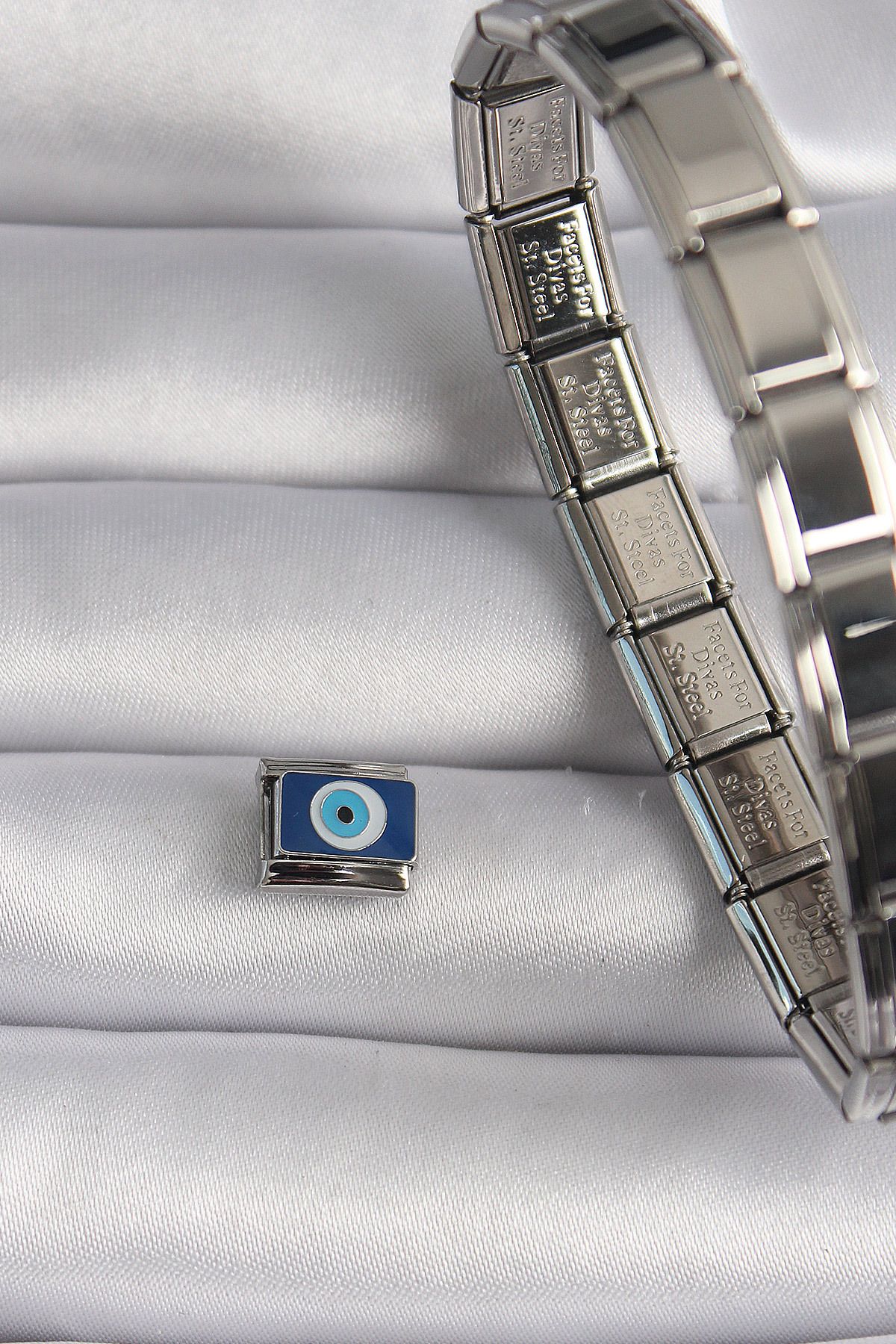 Jilemona-316L Steel Silver Color Evil Eye Beads Model Nomination Charm 2