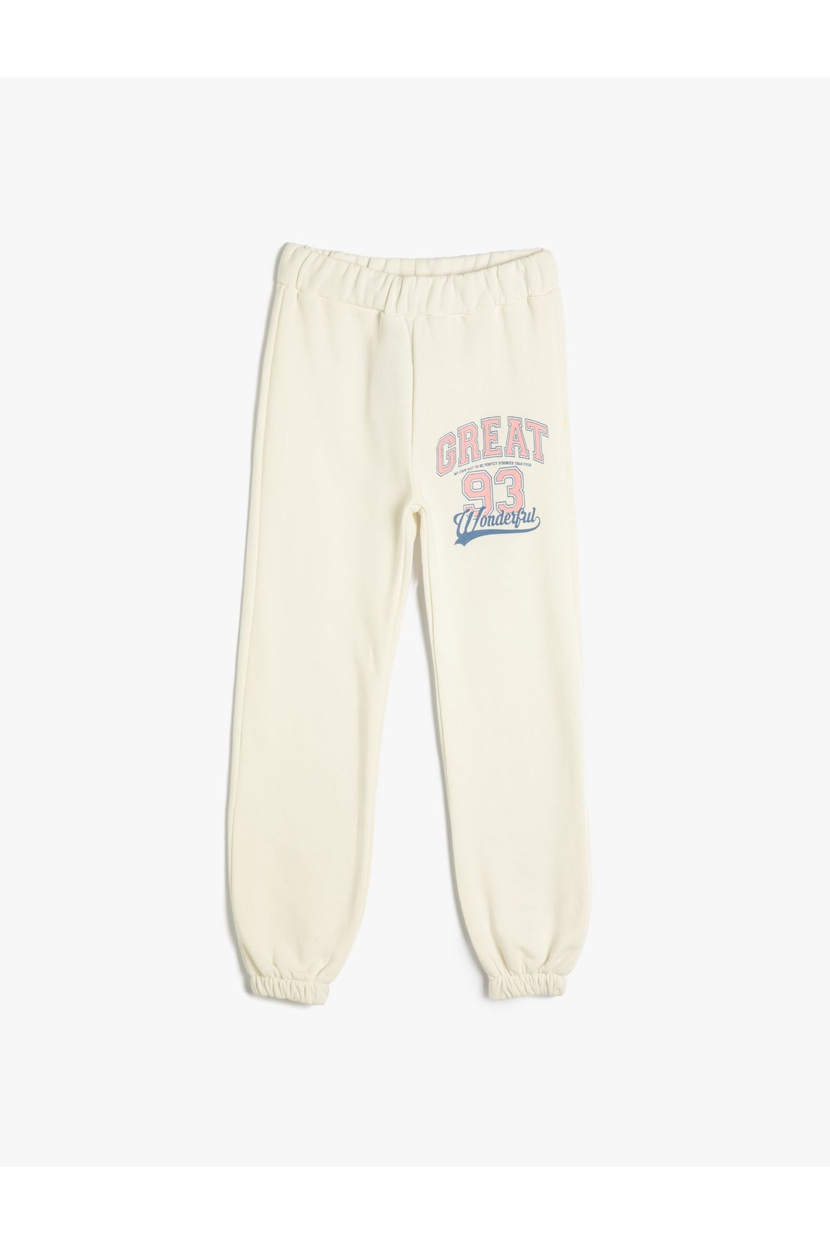 Koton-Jogger Sweatpants with Elastic Waist Print Detail Raised 1