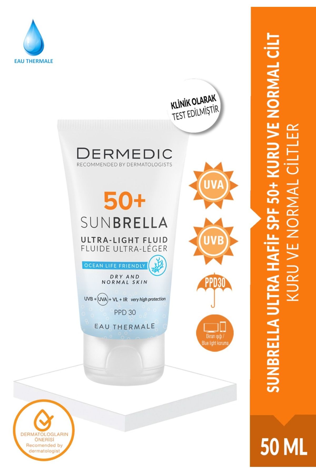 DERMEDIC SUNBRELLA ULTRA HAFİF SPF 50+ KURU NORMAL CİLT 40 ML