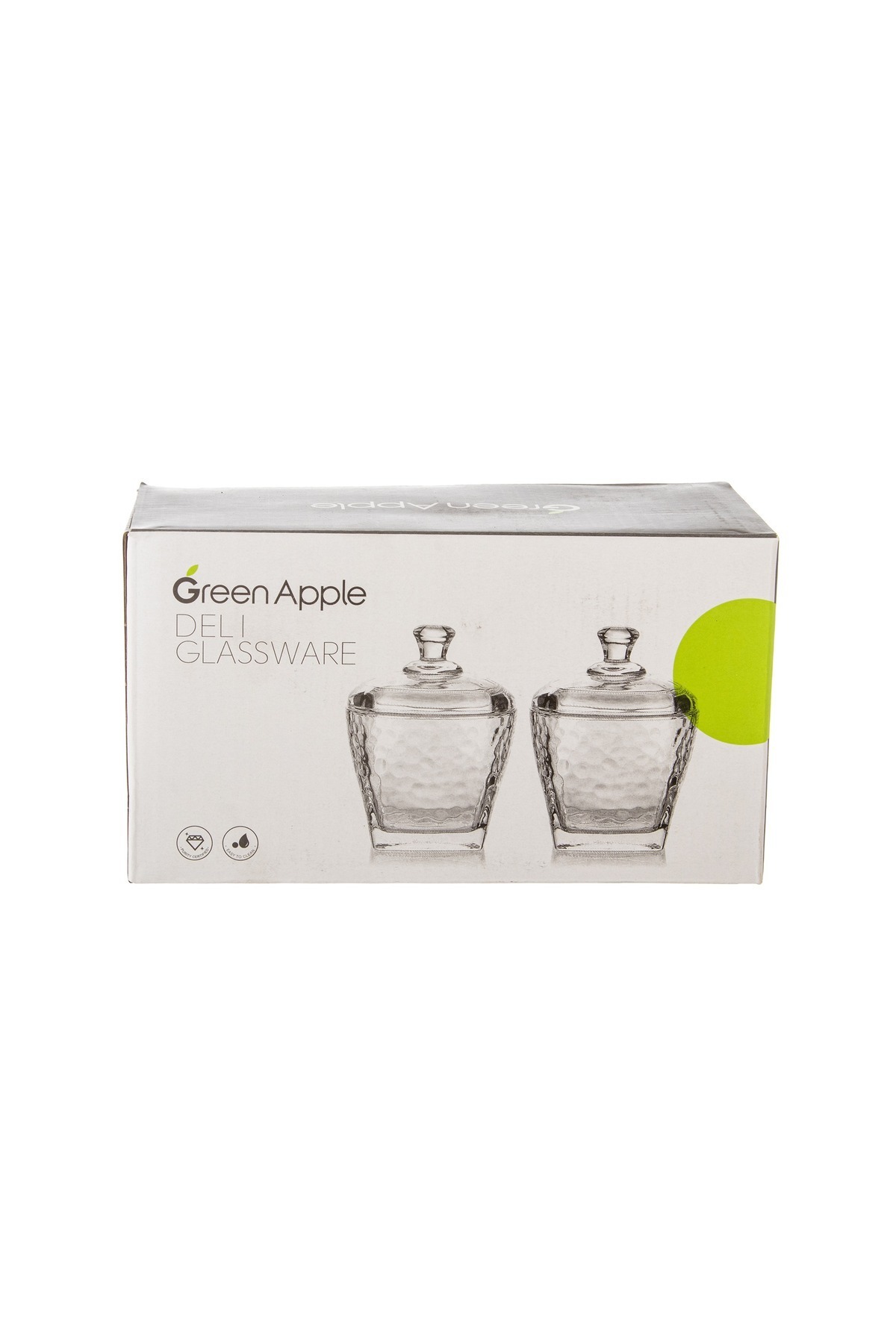GREEN APPLE-Set of 2 multi-purpose clear glass dates 4