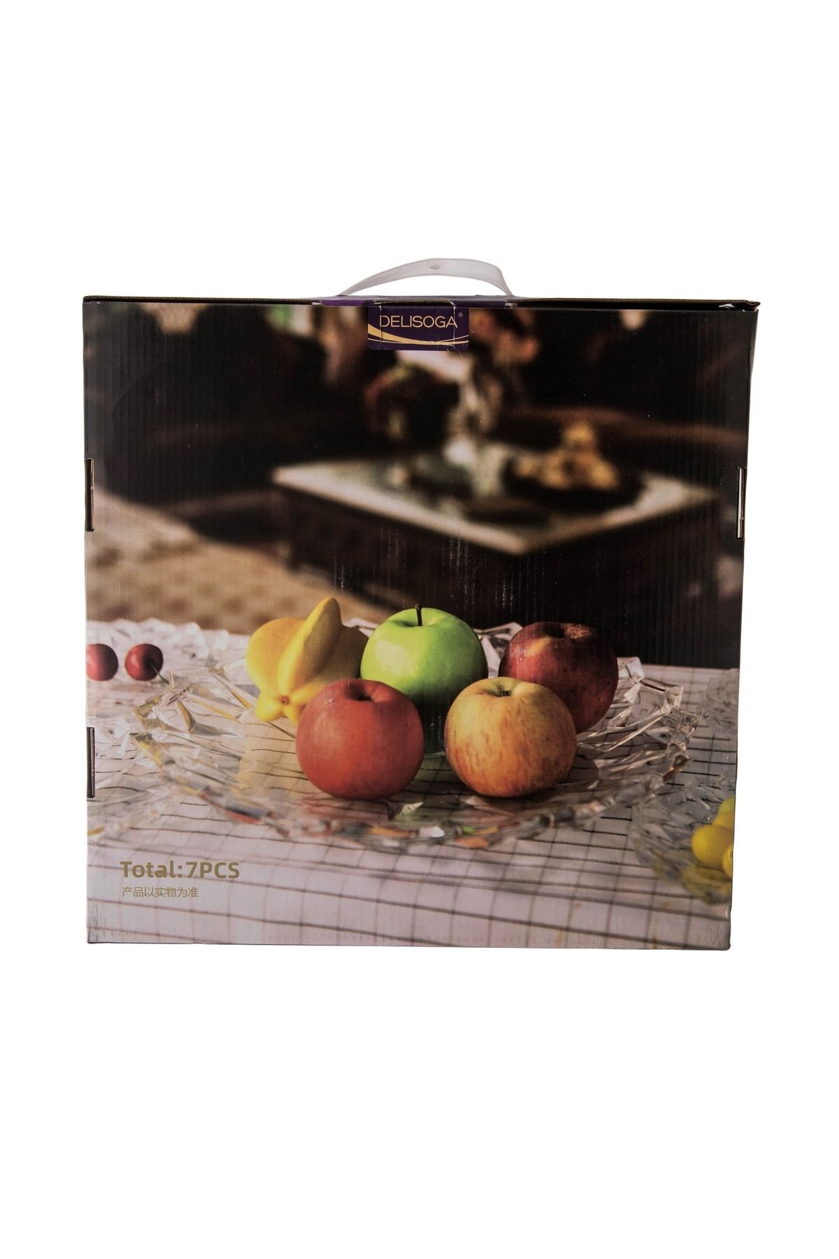 Delisoga-A set of multi-use service plates for desserts fruits consisting of 6 small plates and 1 large plate 4