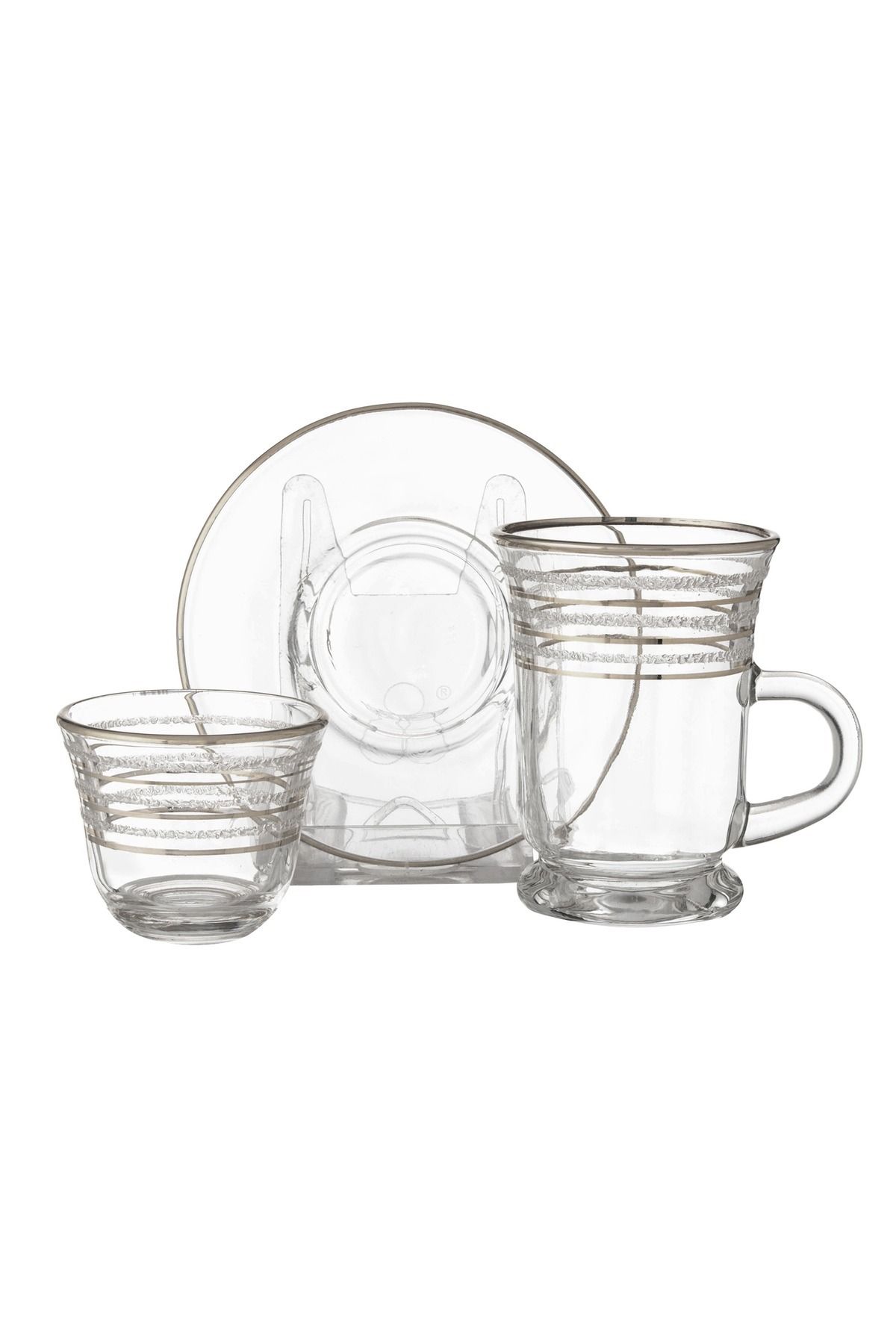 Dania-Tea set of 18 pieces, glass tea cups + tea saucer + Arabic coffee cup 1