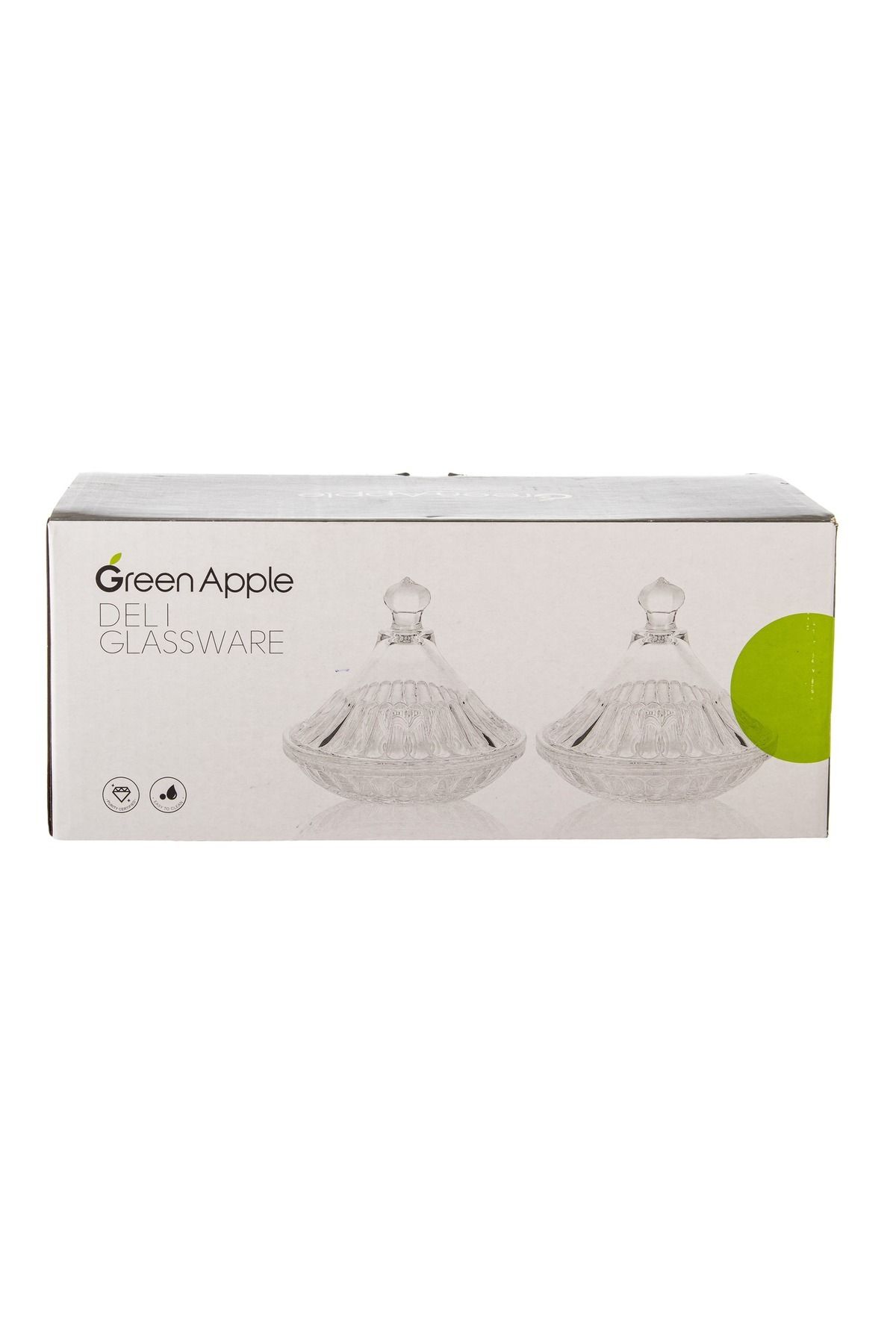 GREEN APPLE-Set of 2 multi-purpose clear glass dates 4