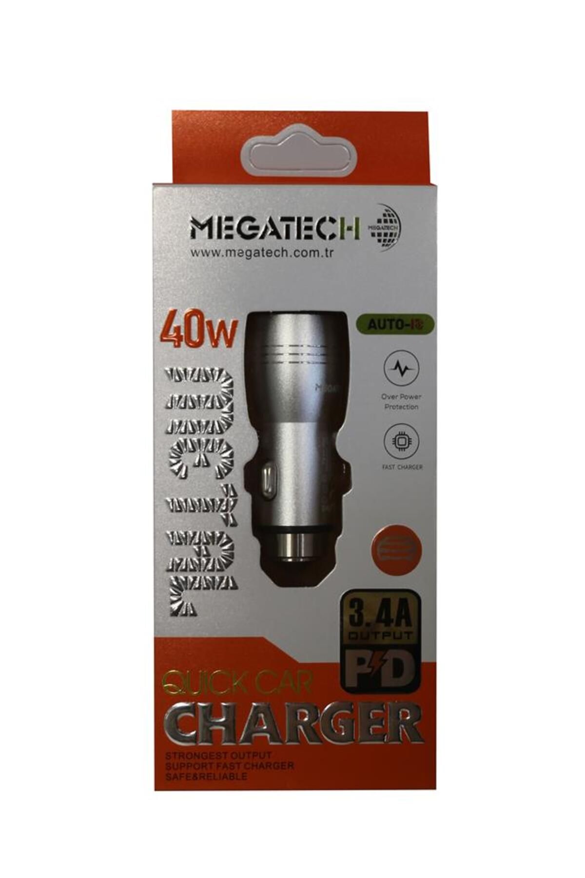 Vobotek Teknoloji Megatech T05-M24 Re Gri 3.4A 40W Usb Çelik Araç Şarj Aleti