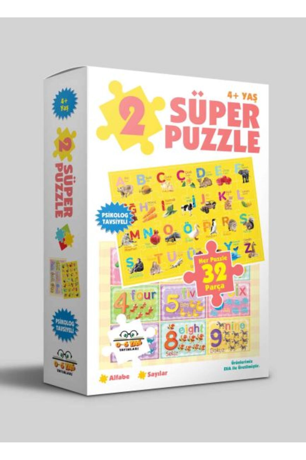 0-6 Yaş Yayınları 2 Süper Puzzle - Alfabe - Sayılar 4+ Yaş