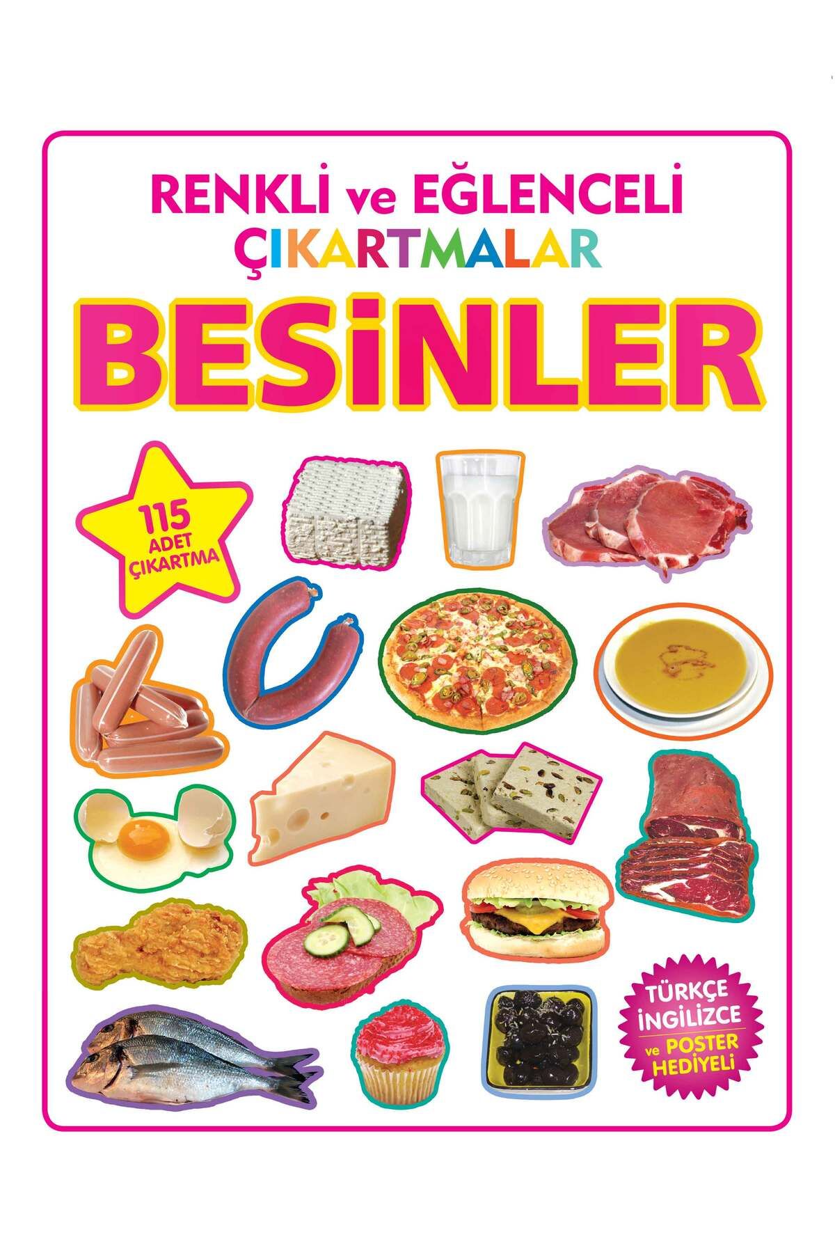 Türk Dil Kurumu Yayınları Renkli ve Eğlenceli Çıkartmalar Besinler