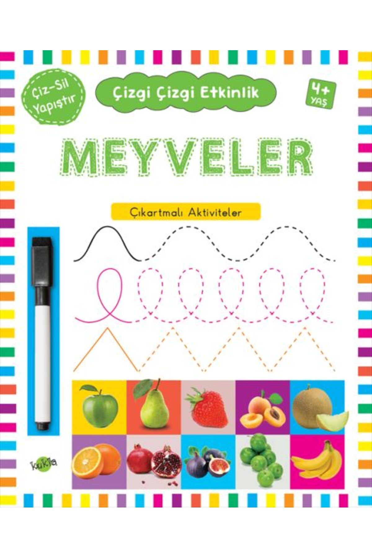 Türk Dil Kurumu Yayınları Çizgi Çizgi Etkinlik- Meyveler (4+ Yaş)